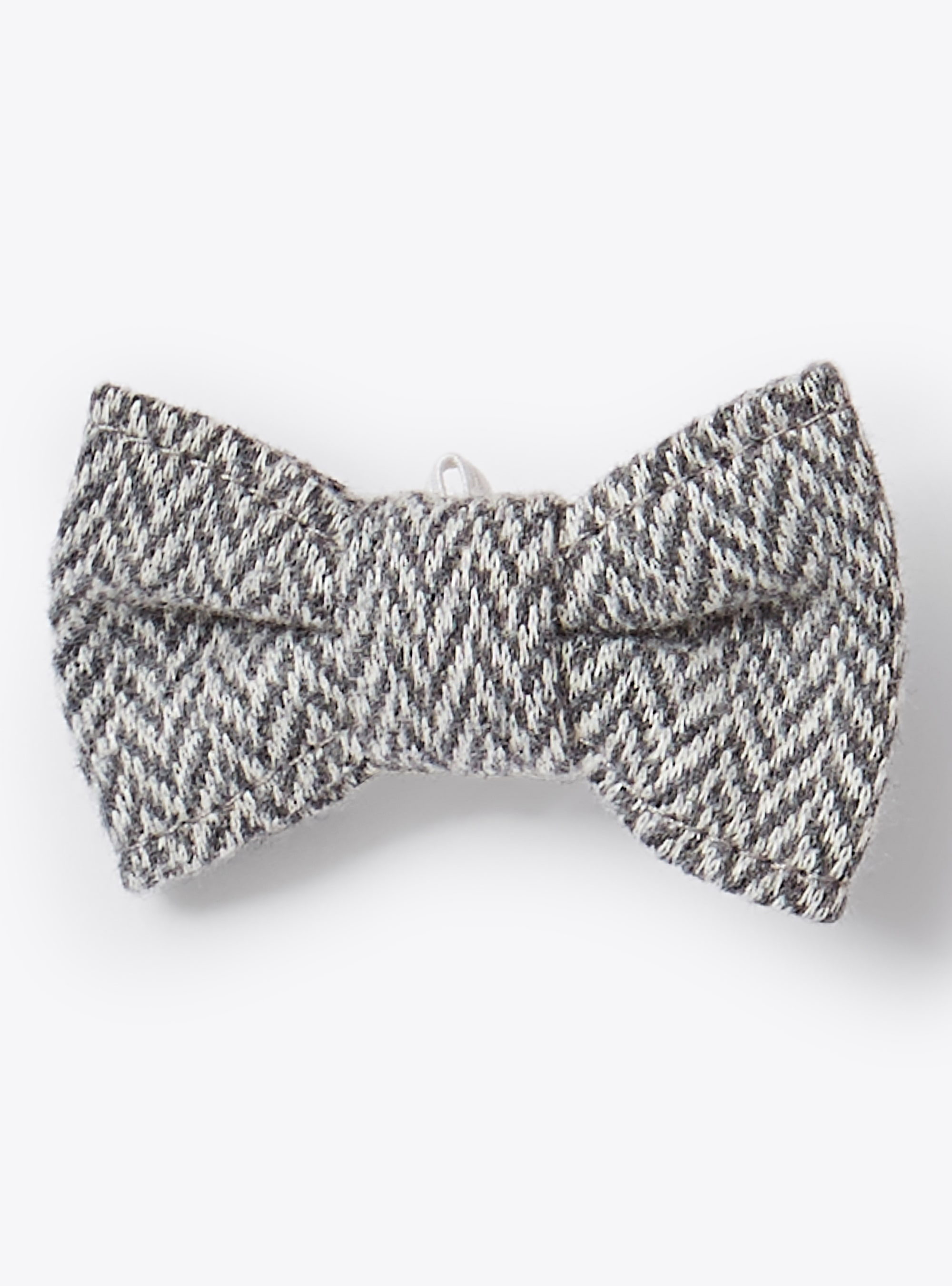 Herringbone bow tie with loop - Grey | Il Gufo