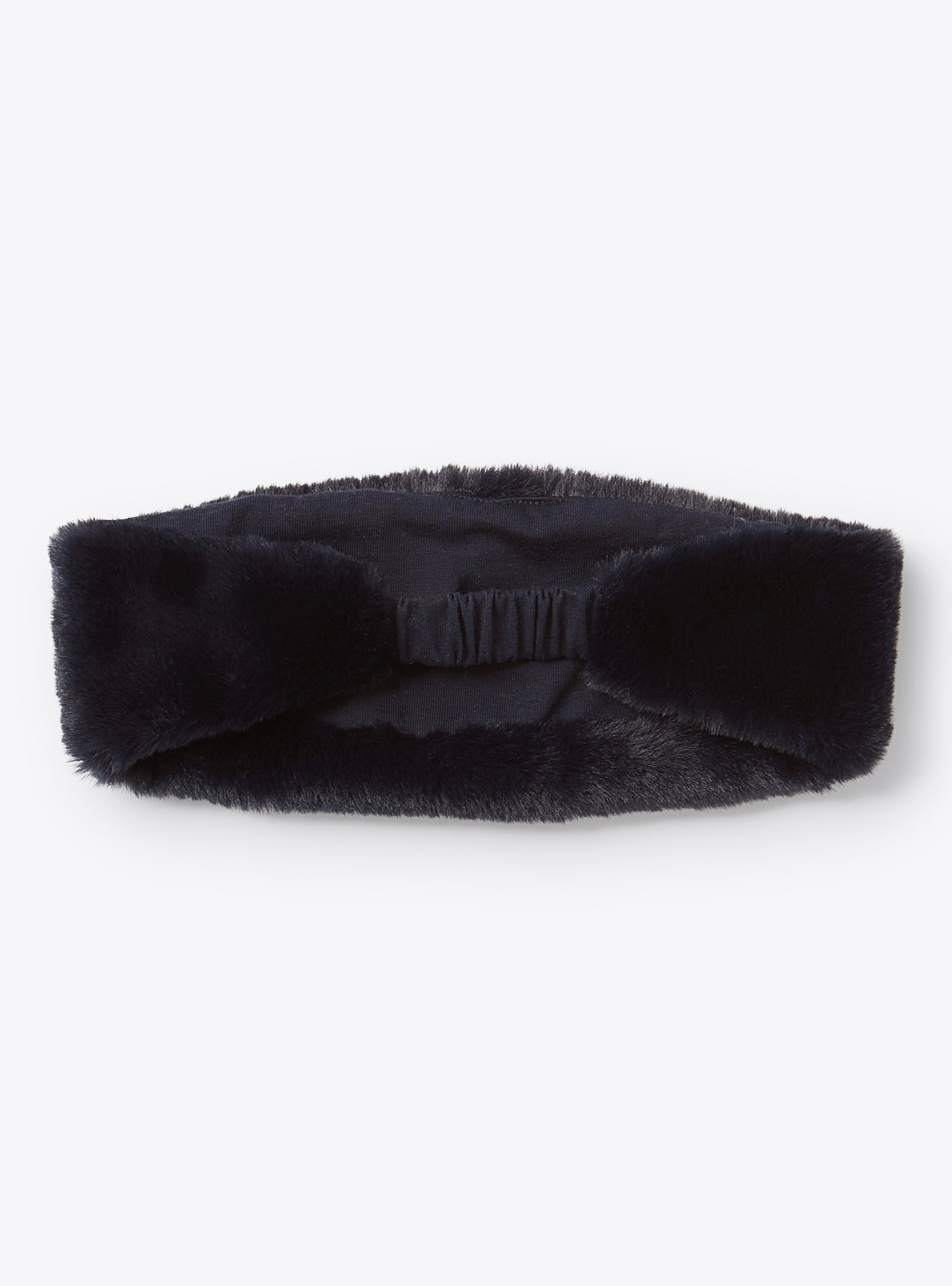 Navy faux fur headband - Blue | Il Gufo