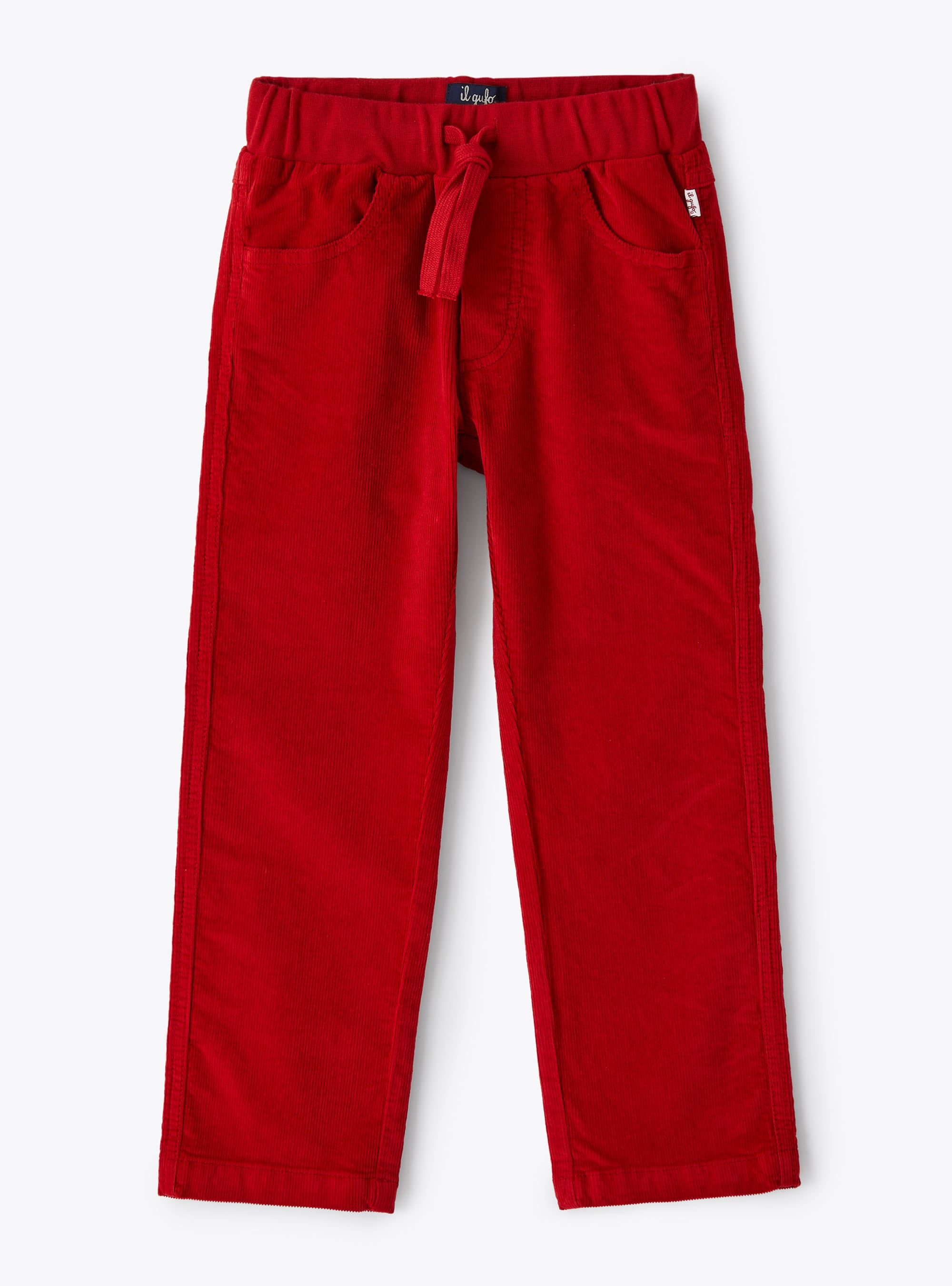 Pantalon en velours rouge côtelé - Rouge | Il Gufo