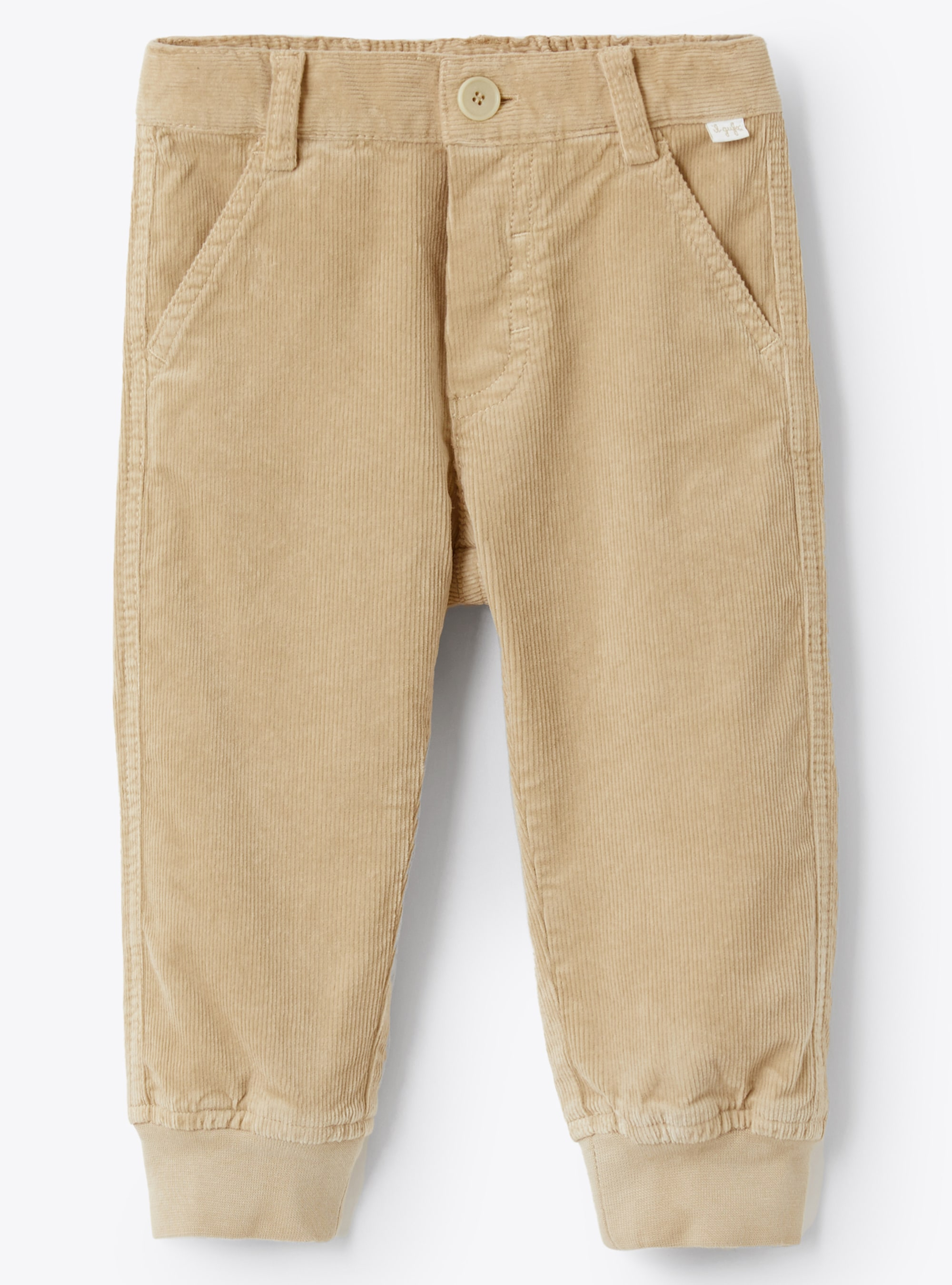 Pantaloni con polsini in velluto beige - Pantaloni - Il Gufo