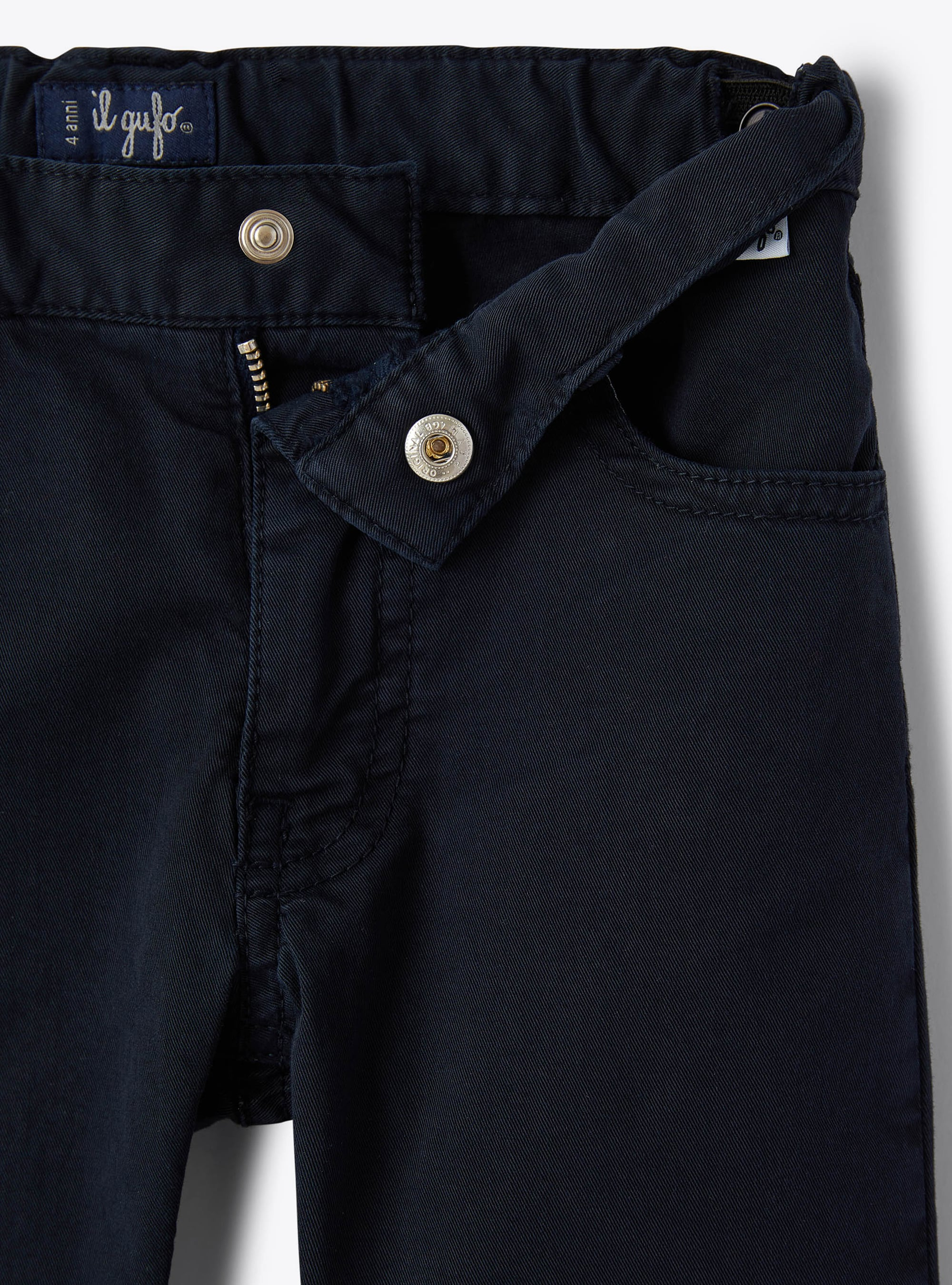 Regular fit navy cotton trousers - Blue | Il Gufo