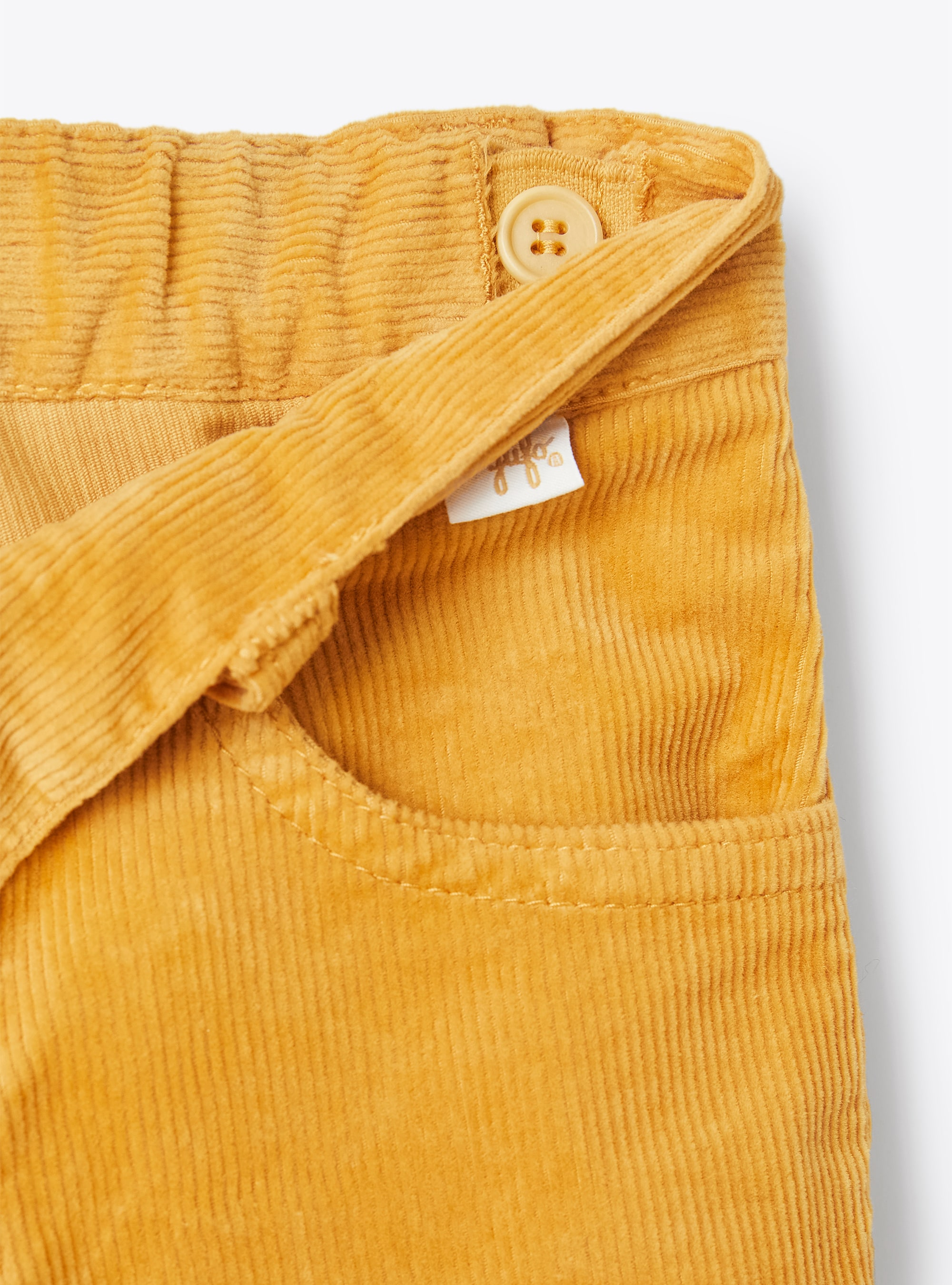 Regular fit yellow corduroy trousers - Beige | Il Gufo