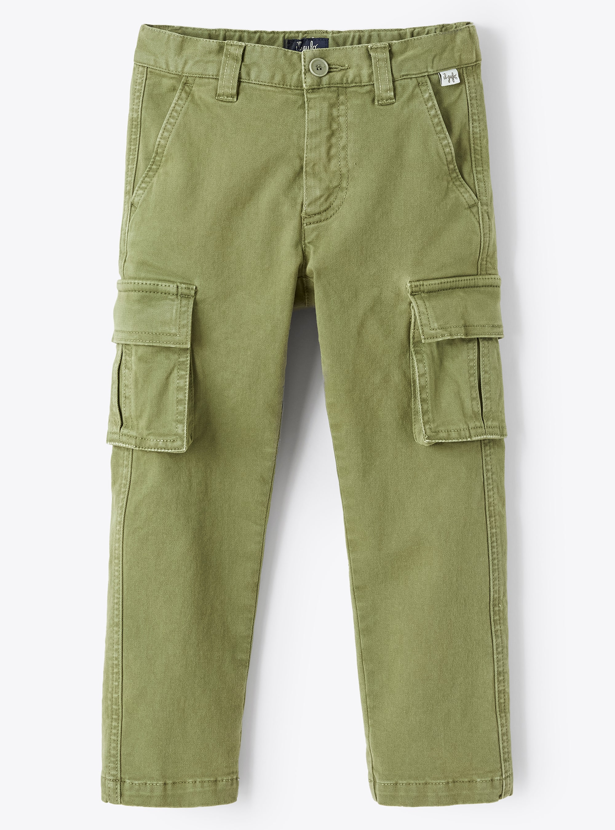 Pantalon cargo en coton vert sapin - Pantalons - Il Gufo