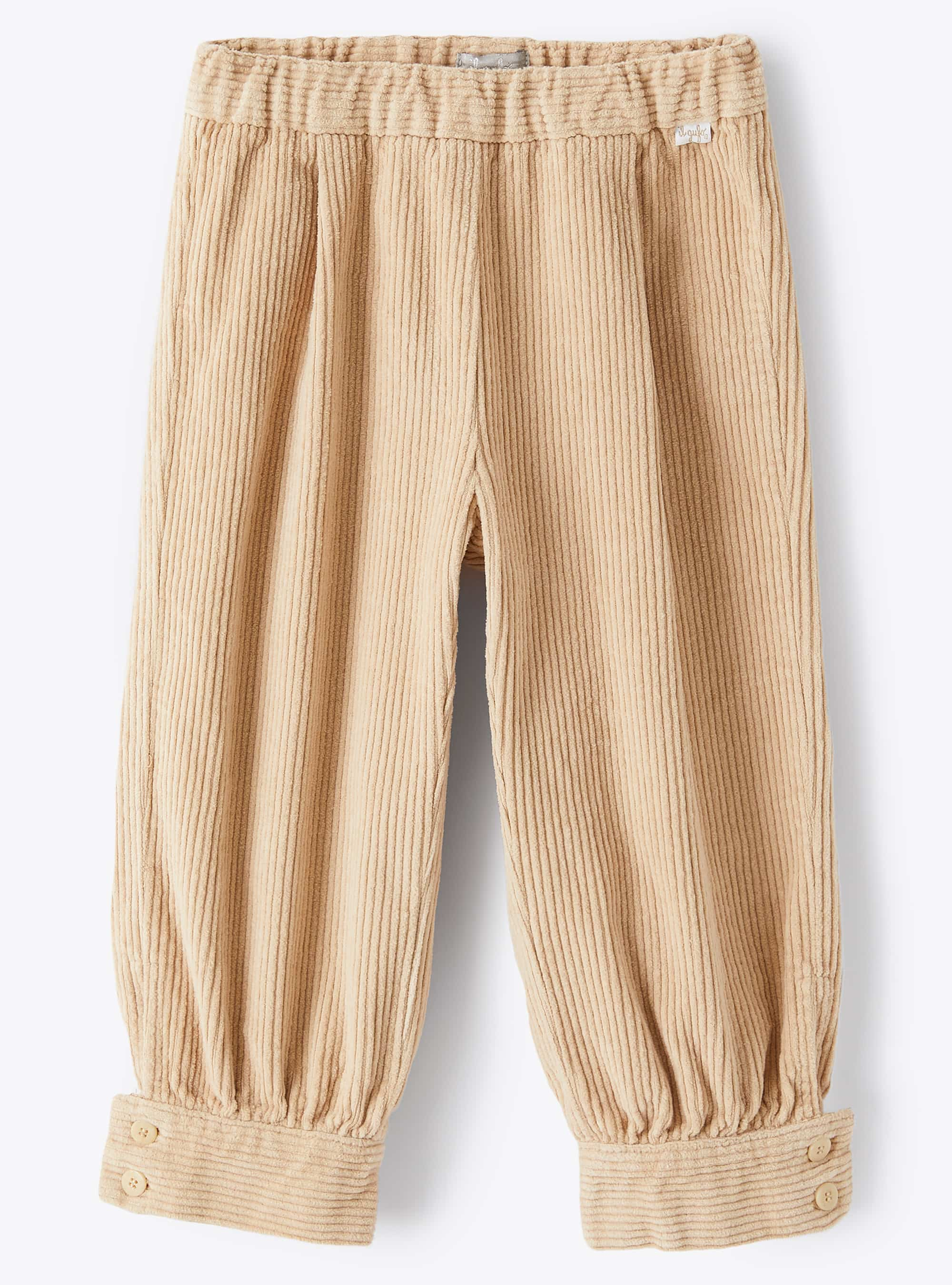 Pantaloni in velluto beige con polsini - Pantaloni - Il Gufo