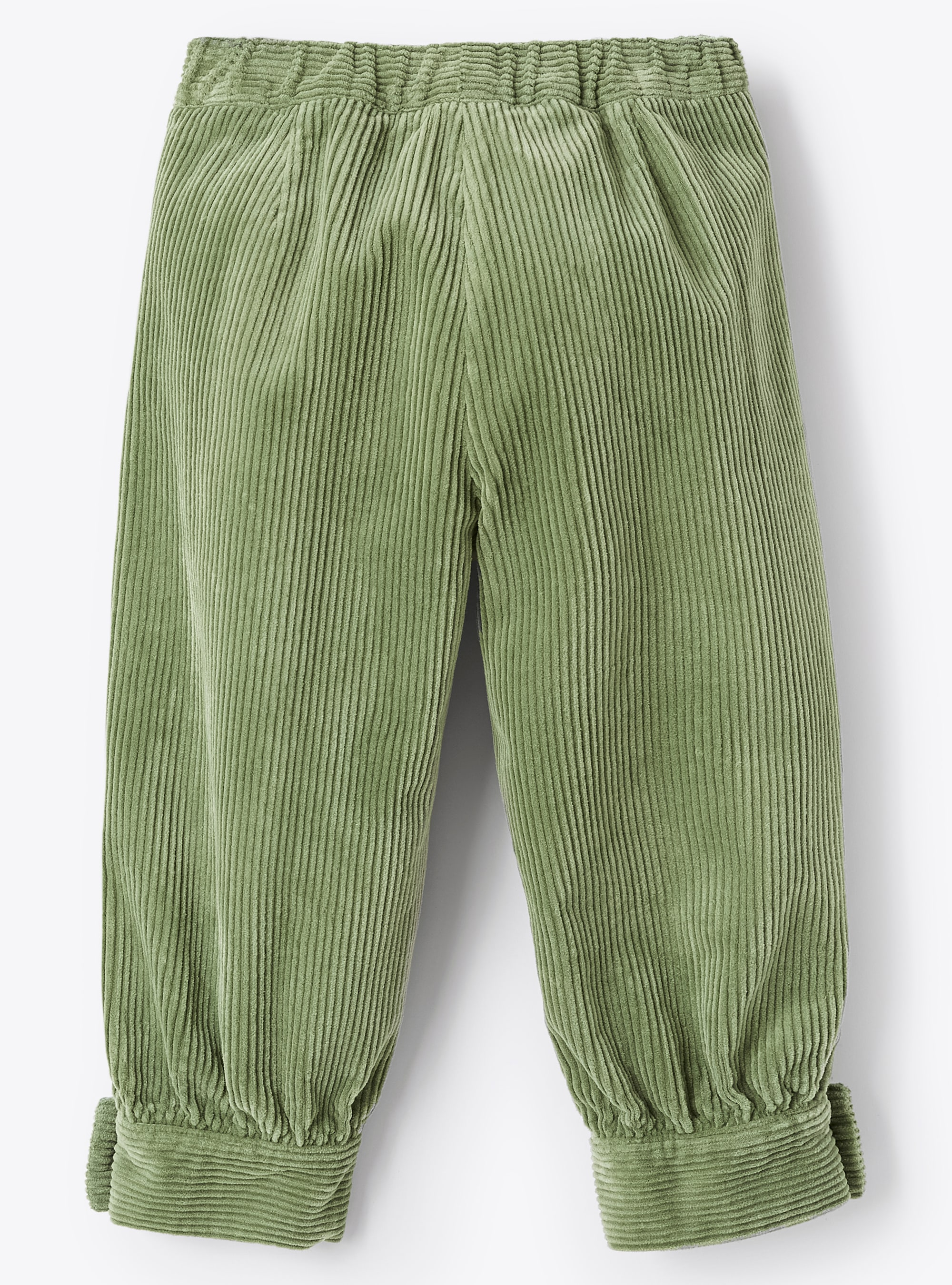 Pantaloni in velluto verde con polsini - Verde | Il Gufo
