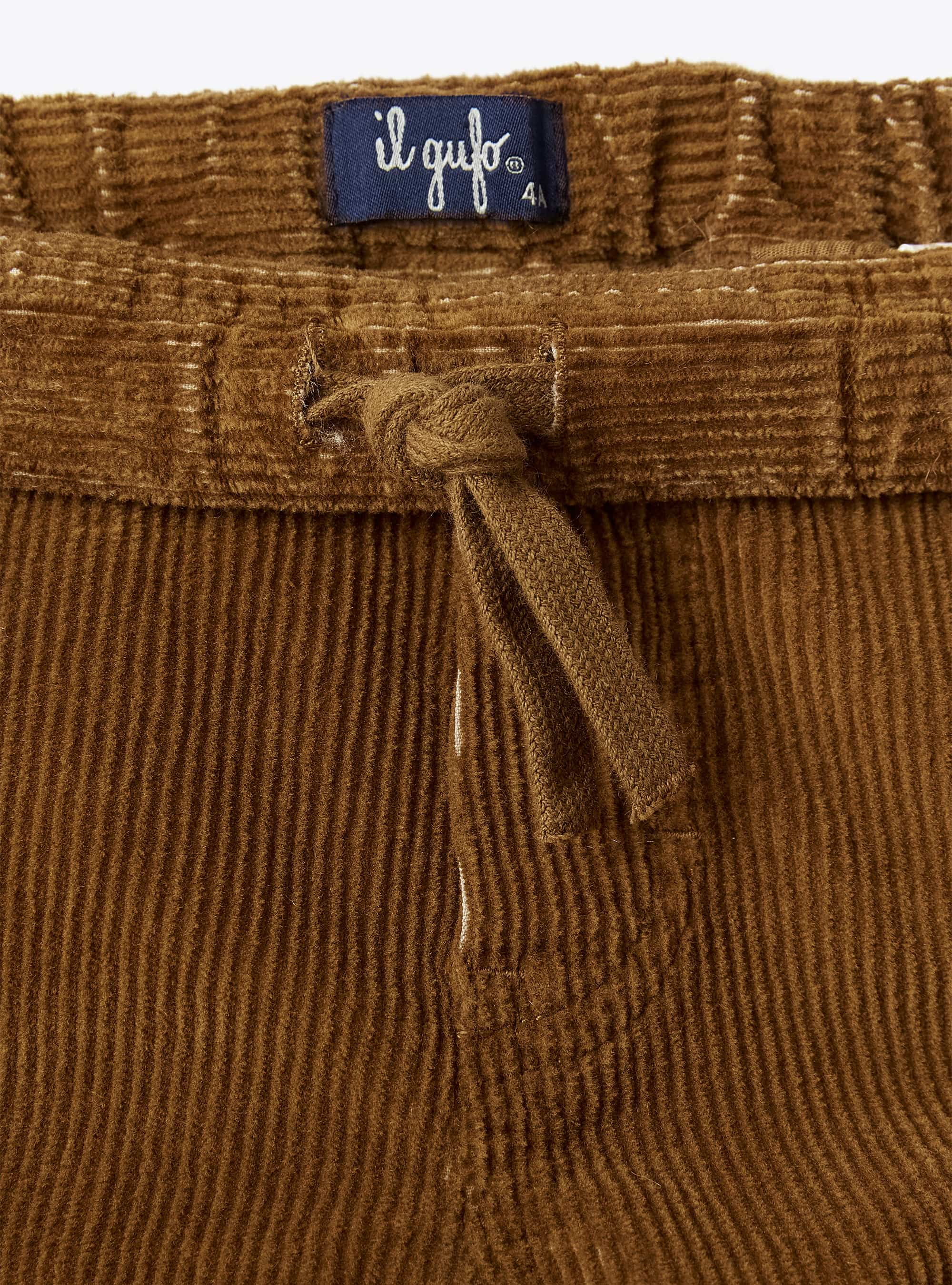 Caramel corduroy cargo trousers - Brown | Il Gufo