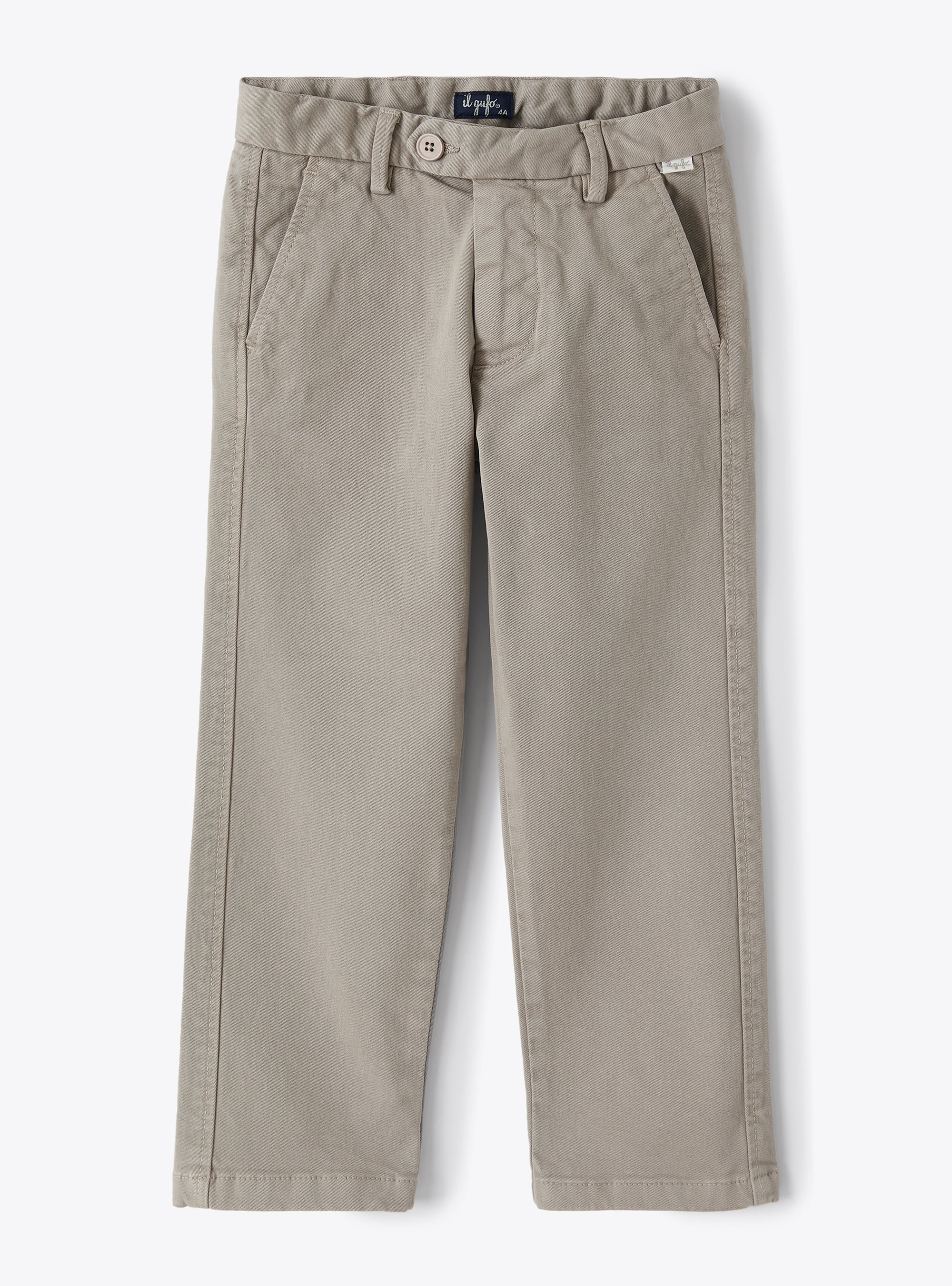Grey gabardine chino trousers - Trousers - Il Gufo