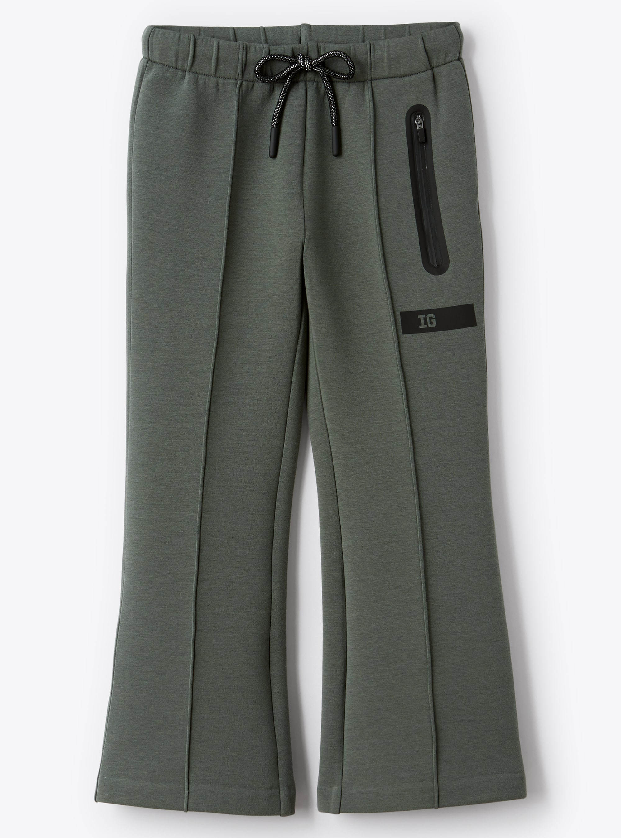 Bonded cropped flare trousers - Green | Il Gufo