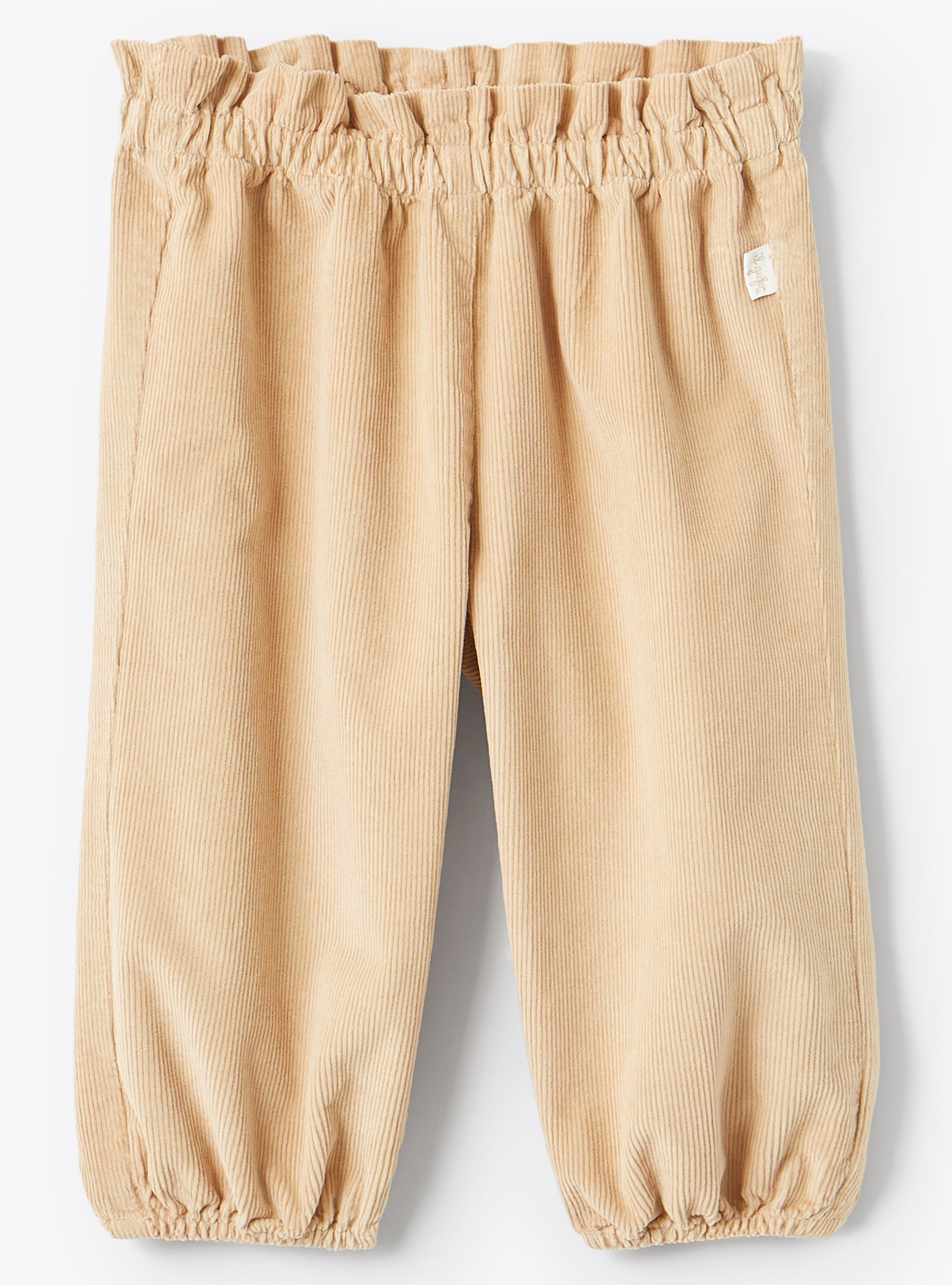 Pantaloni da neonata in velluto sabbia - Pantaloni - Il Gufo