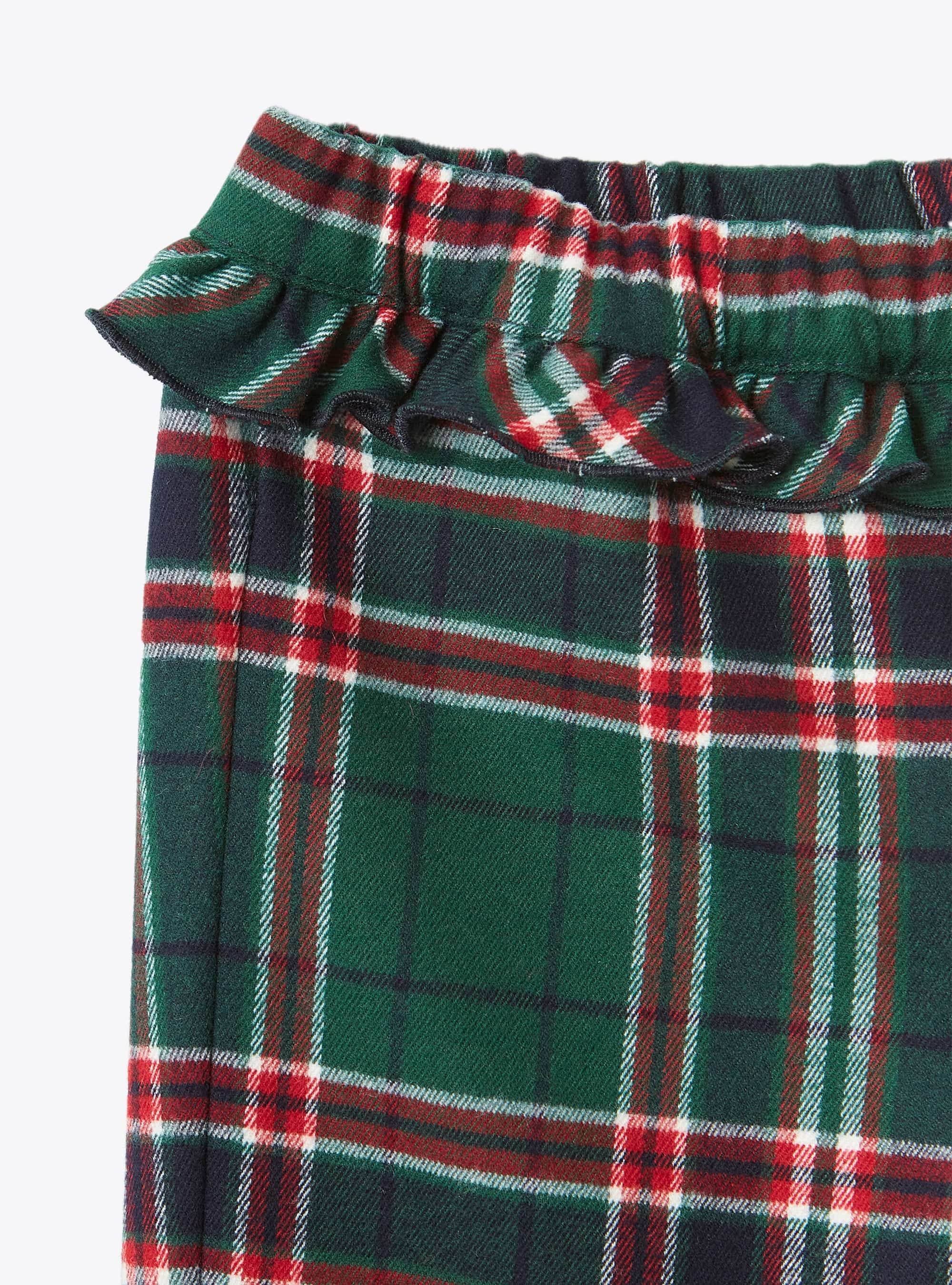 Pantalon tartan avec ruché - Vert | Il Gufo