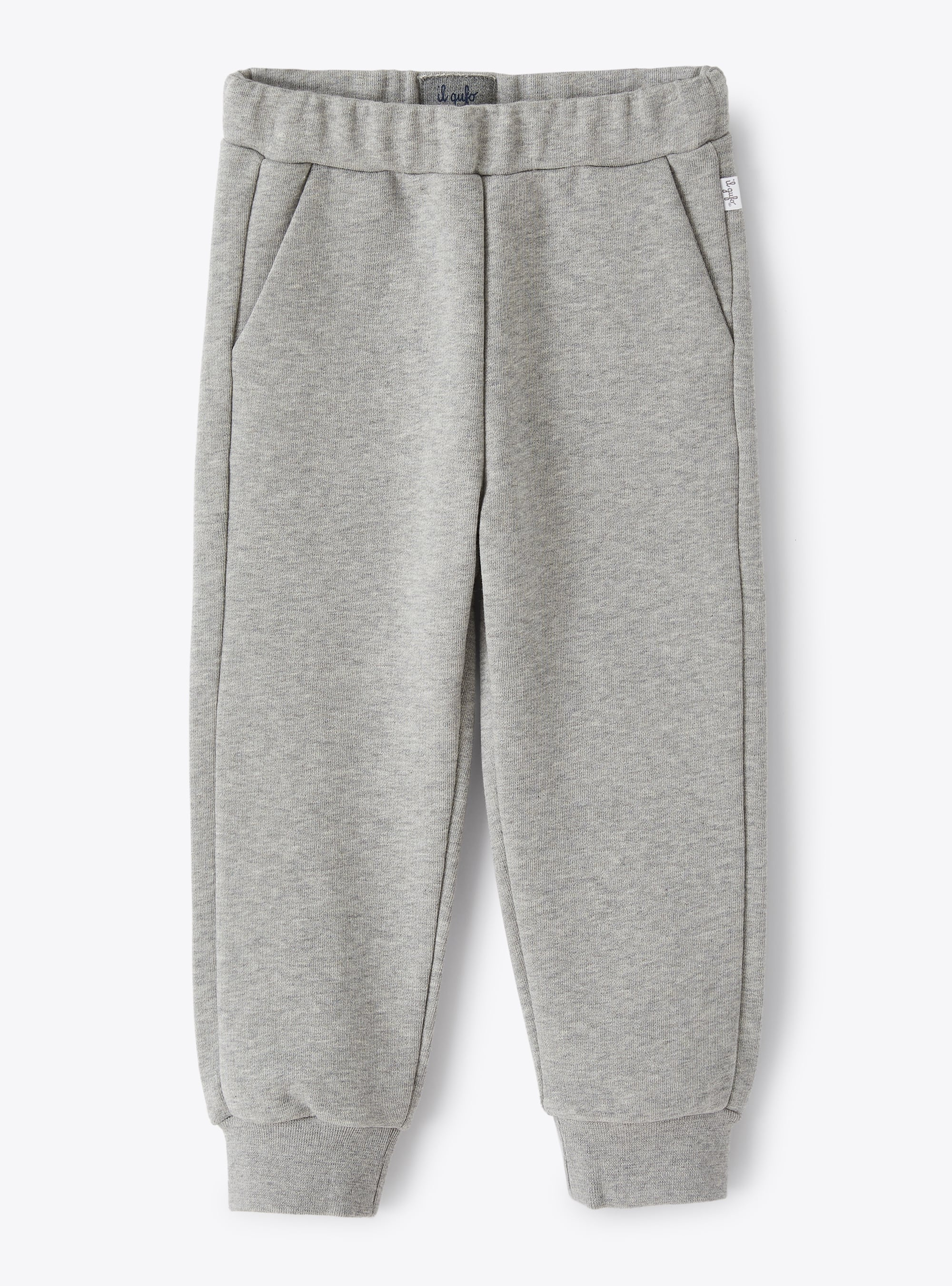Pantalon de jogging en molleton de coton gris - Pantalons - Il Gufo