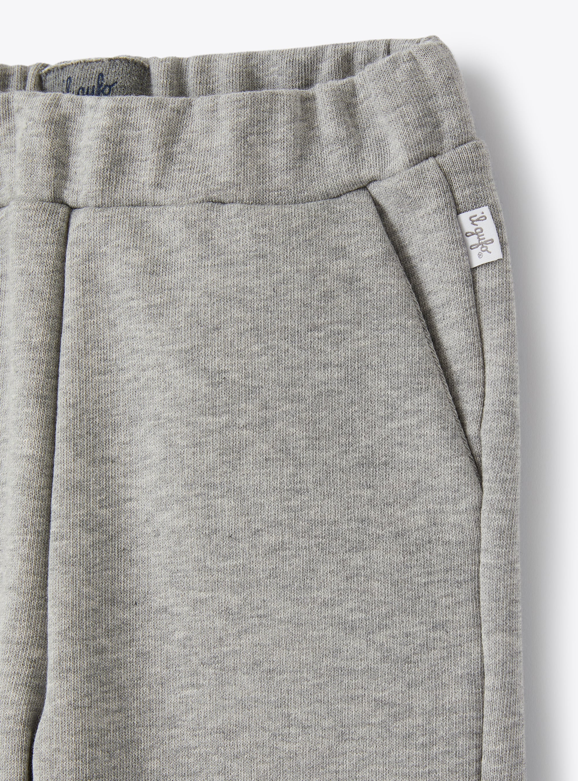 Grey cotton fleece joggers - Grey | Il Gufo