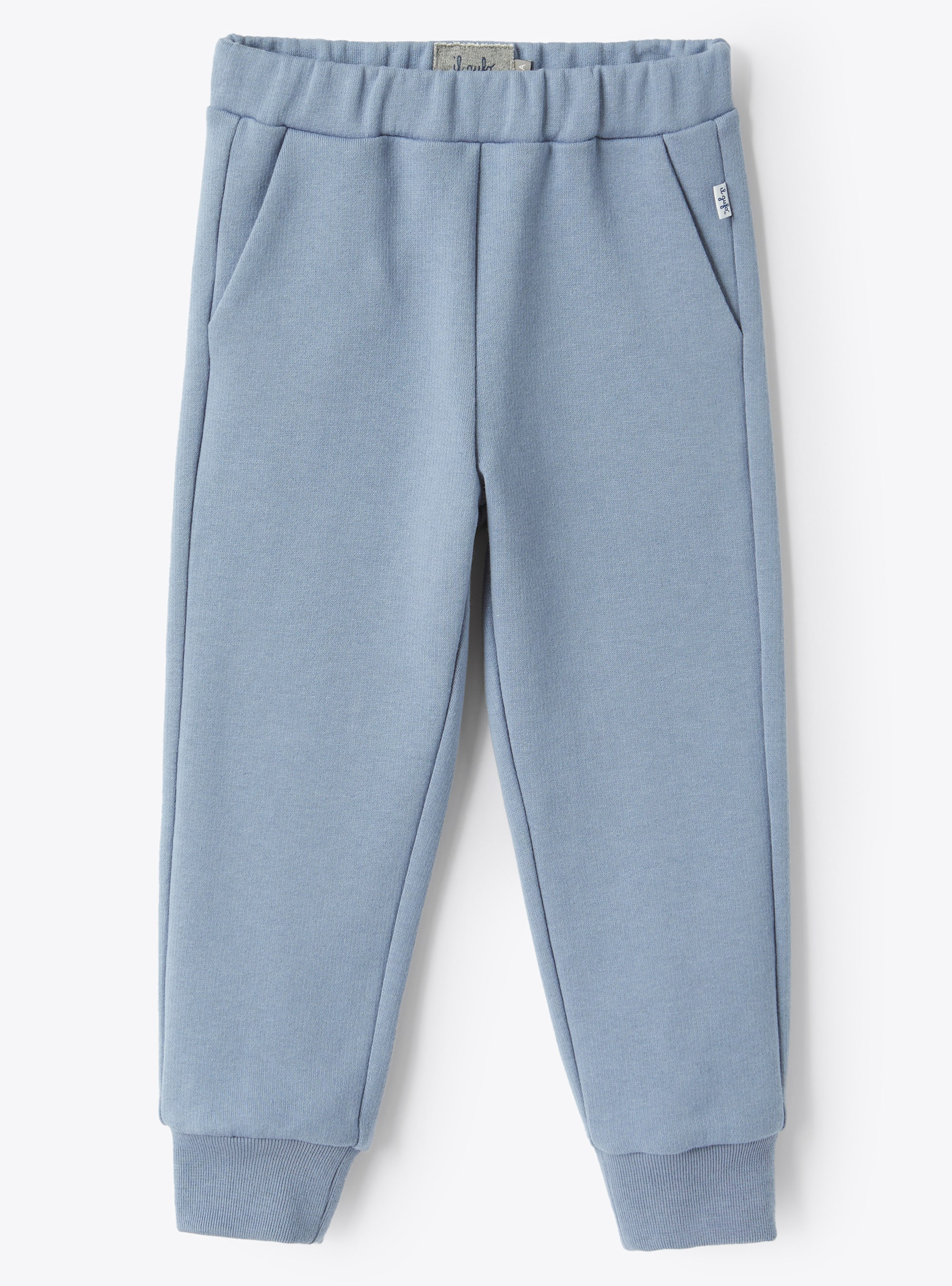 Pale blue cotton fleece joggers - Trousers - Il Gufo