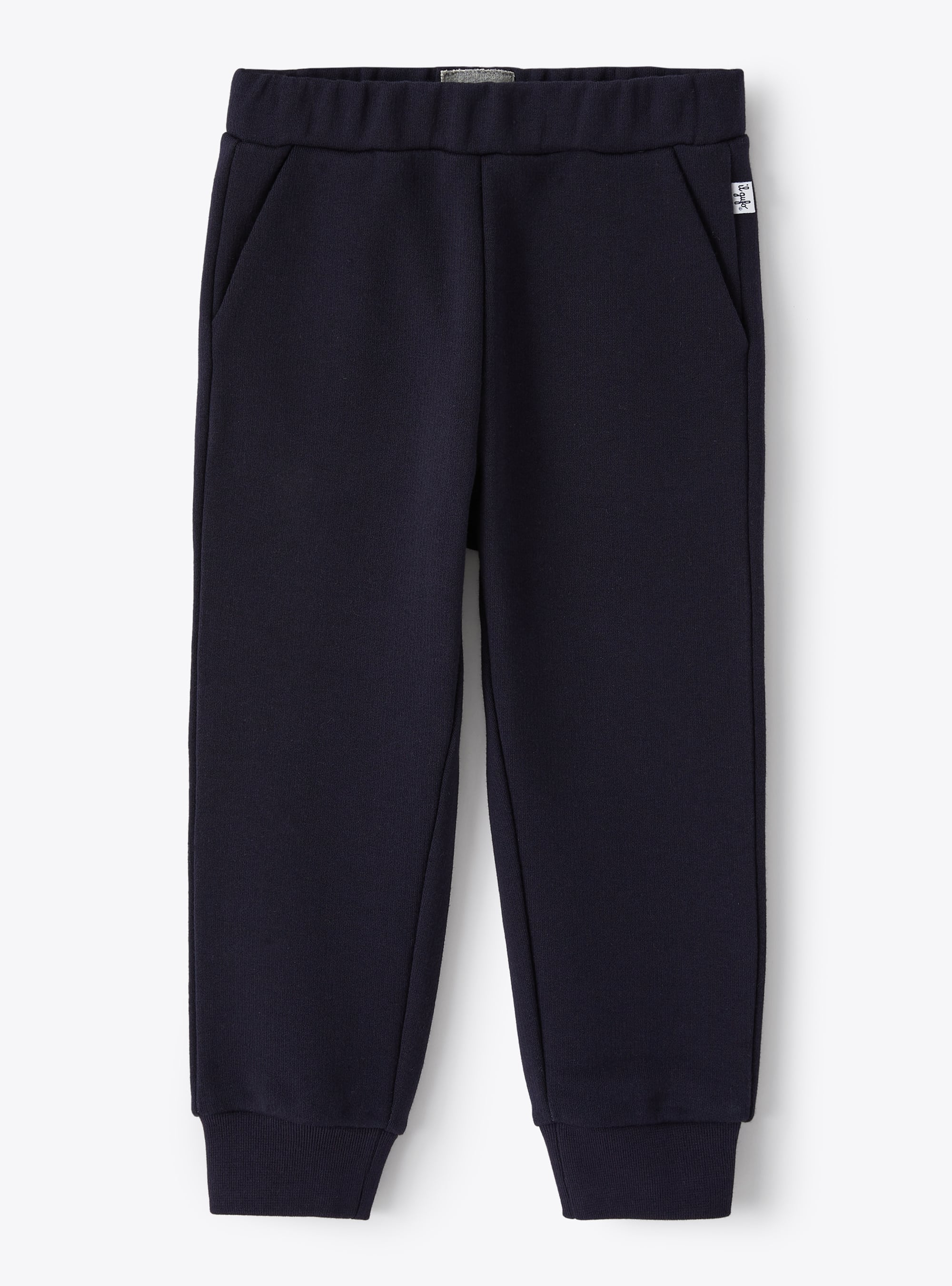 Navy cotton fleece joggers - Trousers - Il Gufo