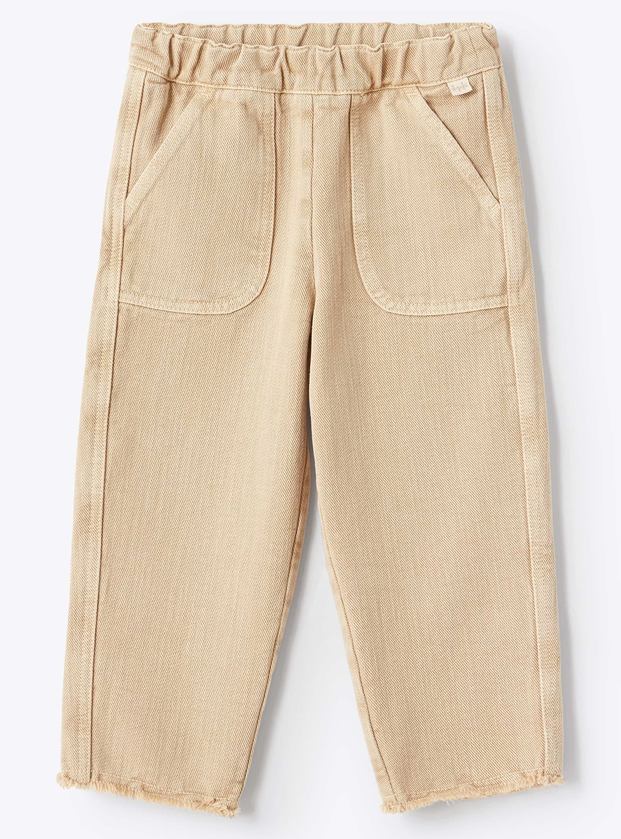 Pantaloni baggy in bull di cotone - Beige | Il Gufo