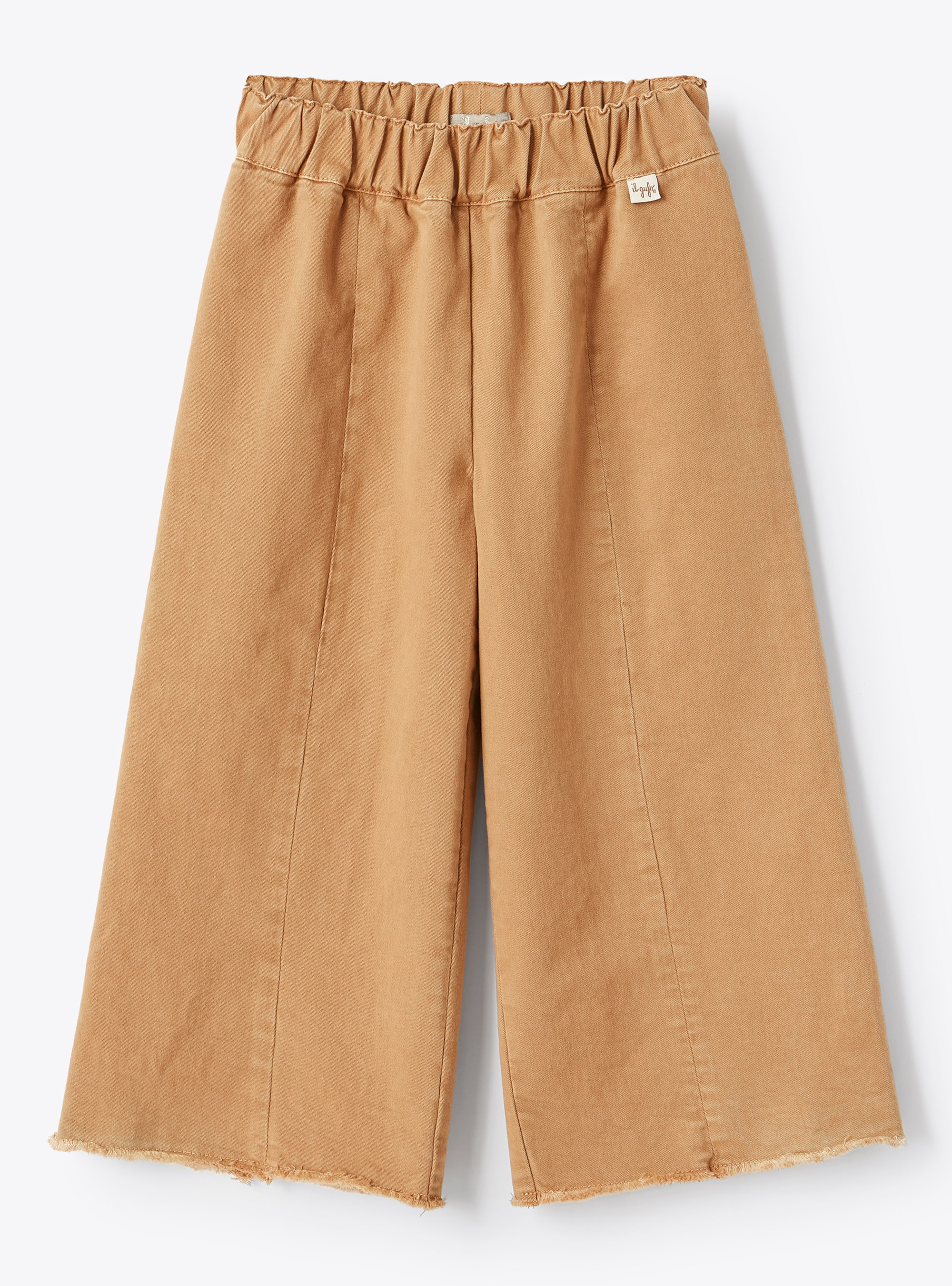 Beige gabardine culotte trousers - Brown | Il Gufo