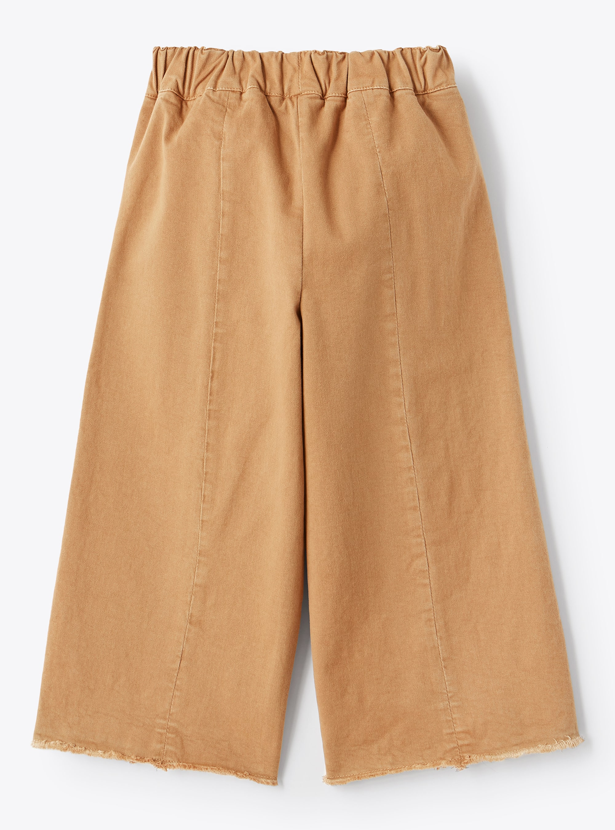 Jupe-culotte en gabardine beige - Marrone | Il Gufo