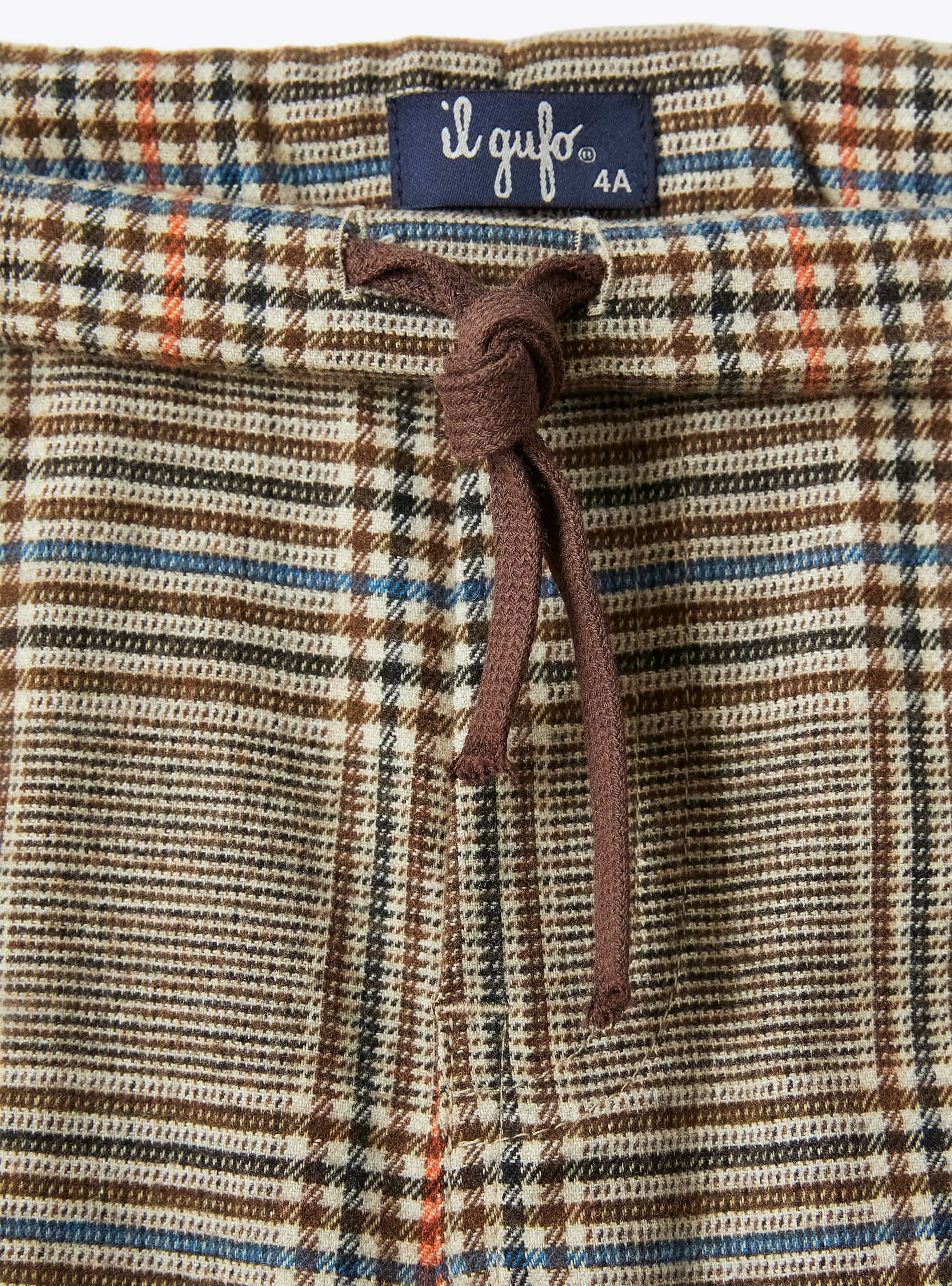 Pantalone regular fit a quadri - Marrone | Il Gufo
