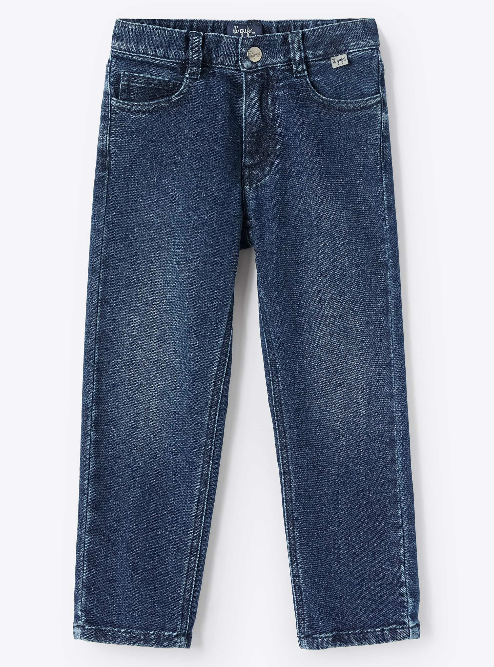 Regular fit 5-pocket jeans in dark blue denim - Trousers - Il Gufo