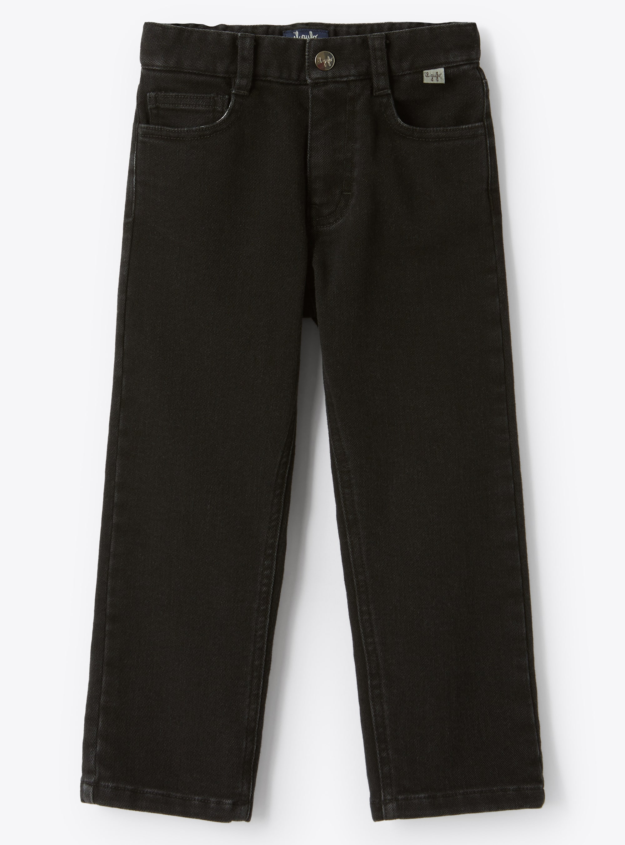Jean à 5 poches en denim noir à coupe classique - Pantalons - Il Gufo