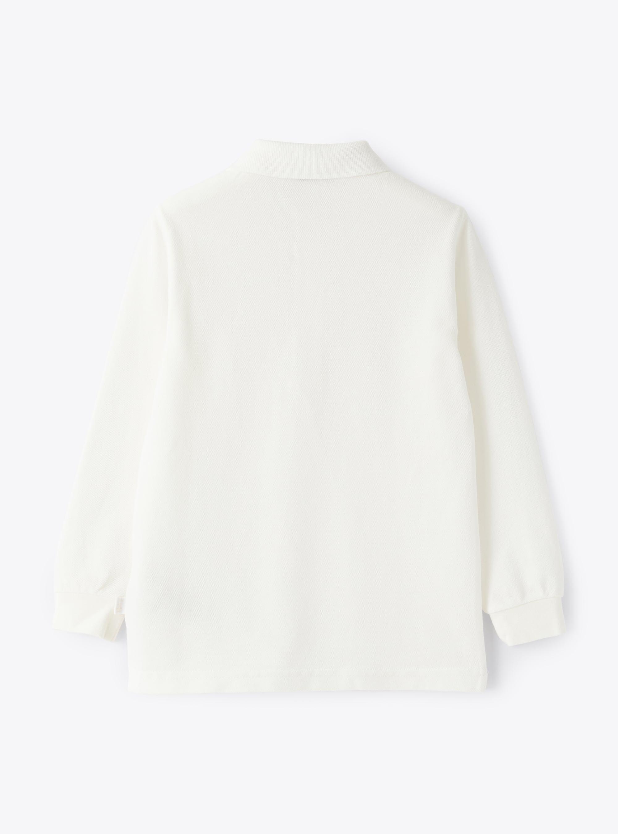 White cotton pique polo shirt - White | Il Gufo
