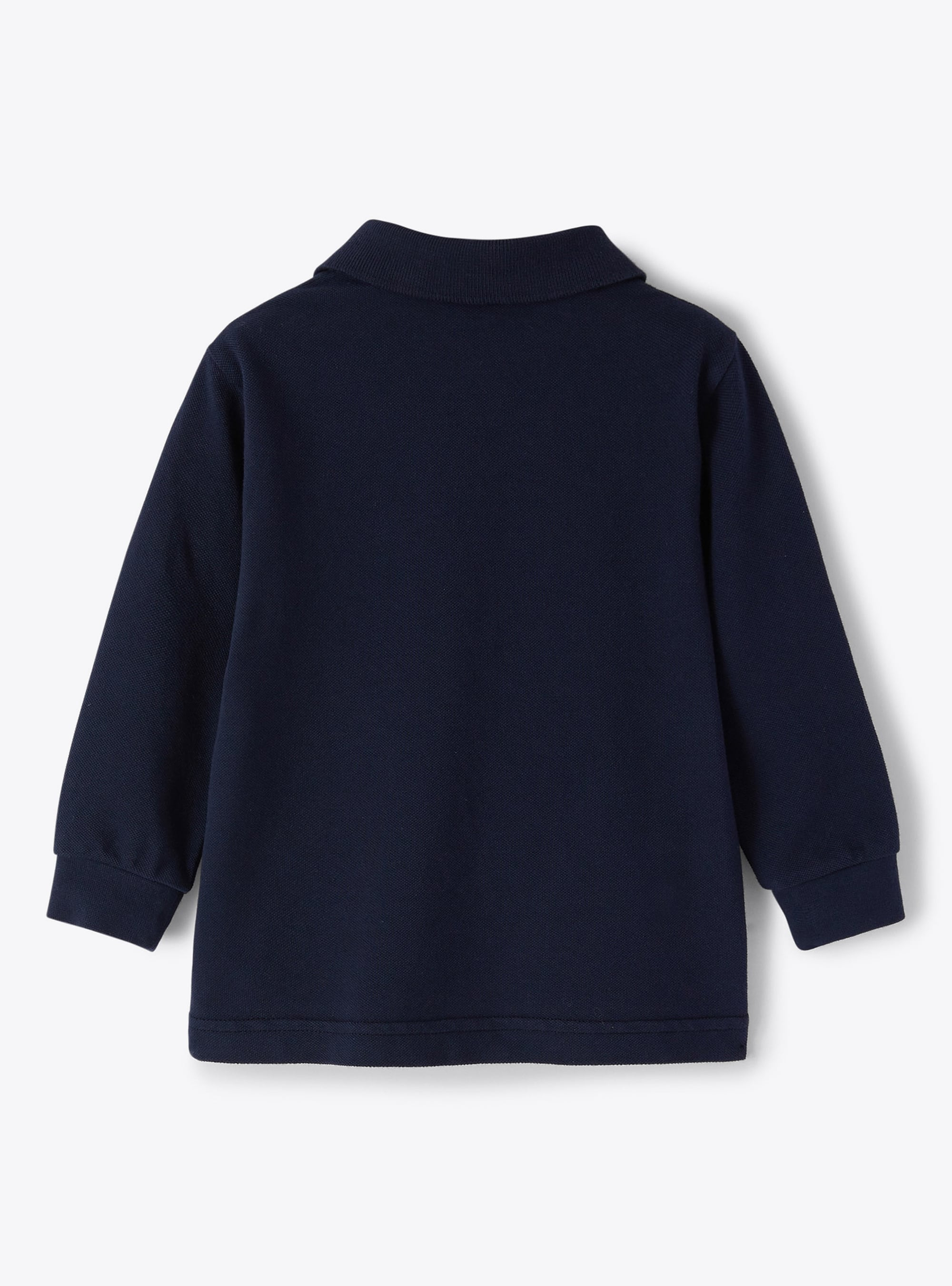 Navy cotton pique polo shirt - Blue | Il Gufo