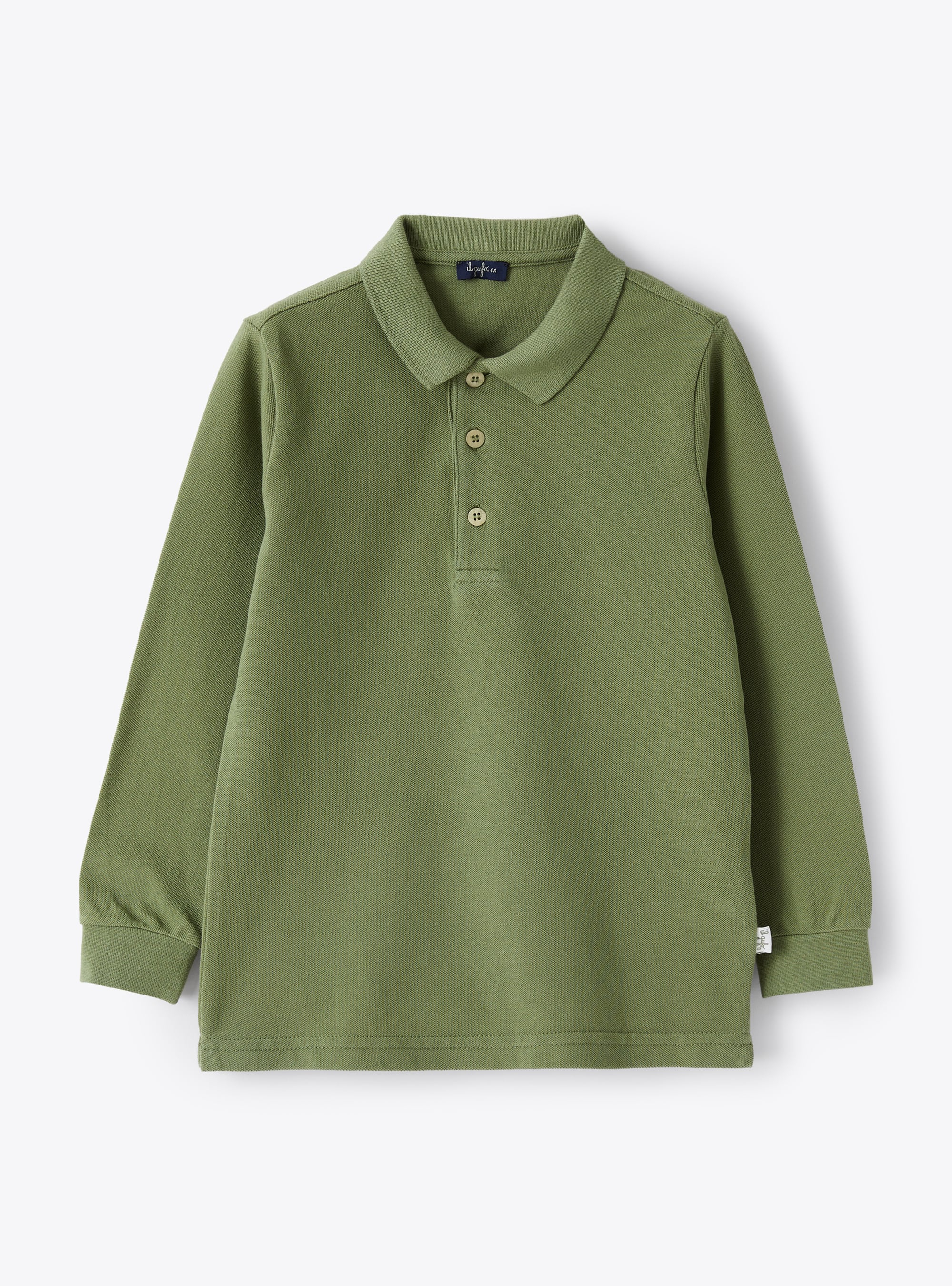 Green cotton pique polo shirt - T-shirts - Il Gufo