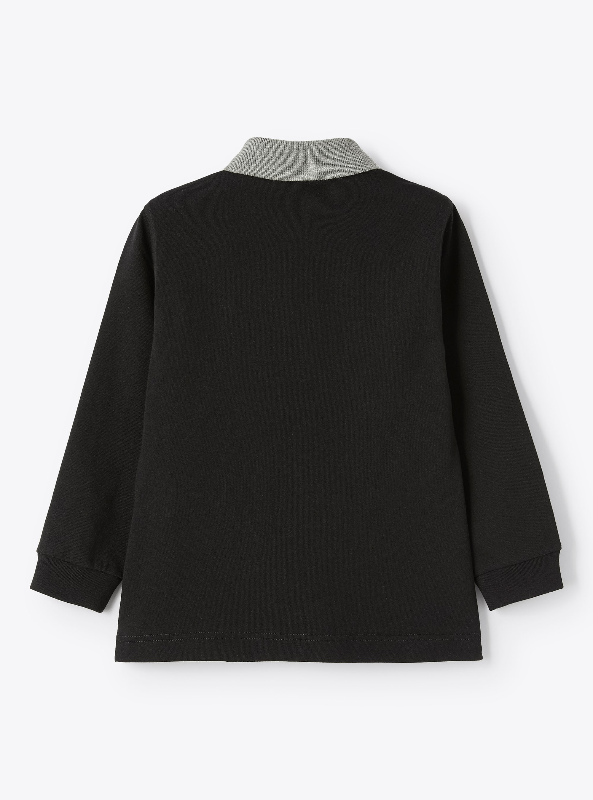 Classic polo shirt with contrast collar - Black | Il Gufo