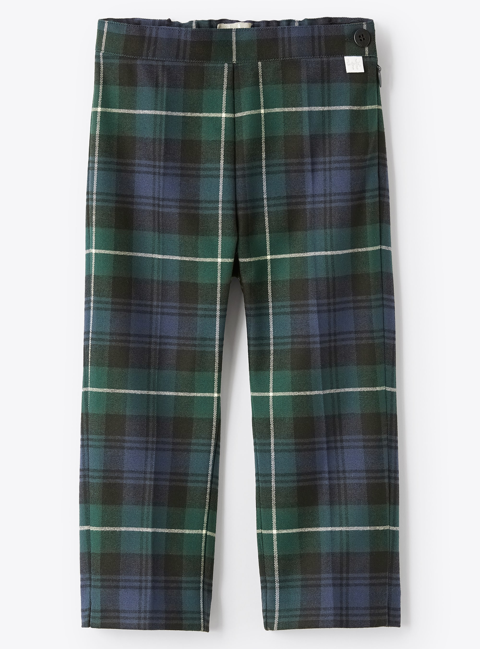 Pantalon capri en tecnowool à motif écossais - Bleu | Il Gufo