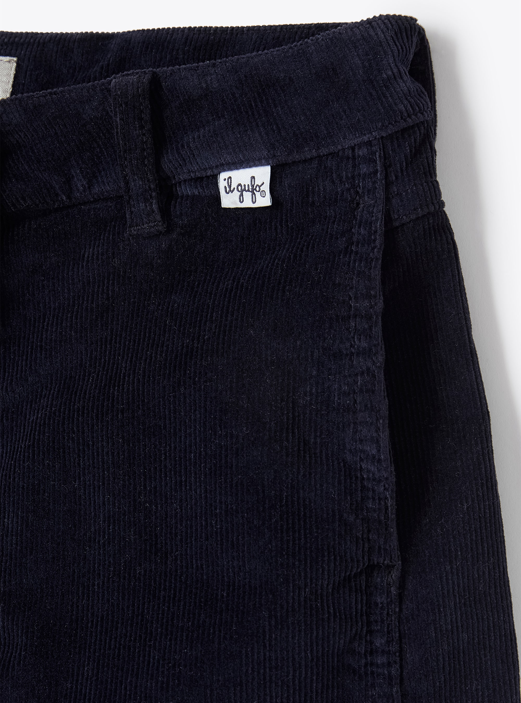 Wide-leg corduroy trousers - Blue | Il Gufo