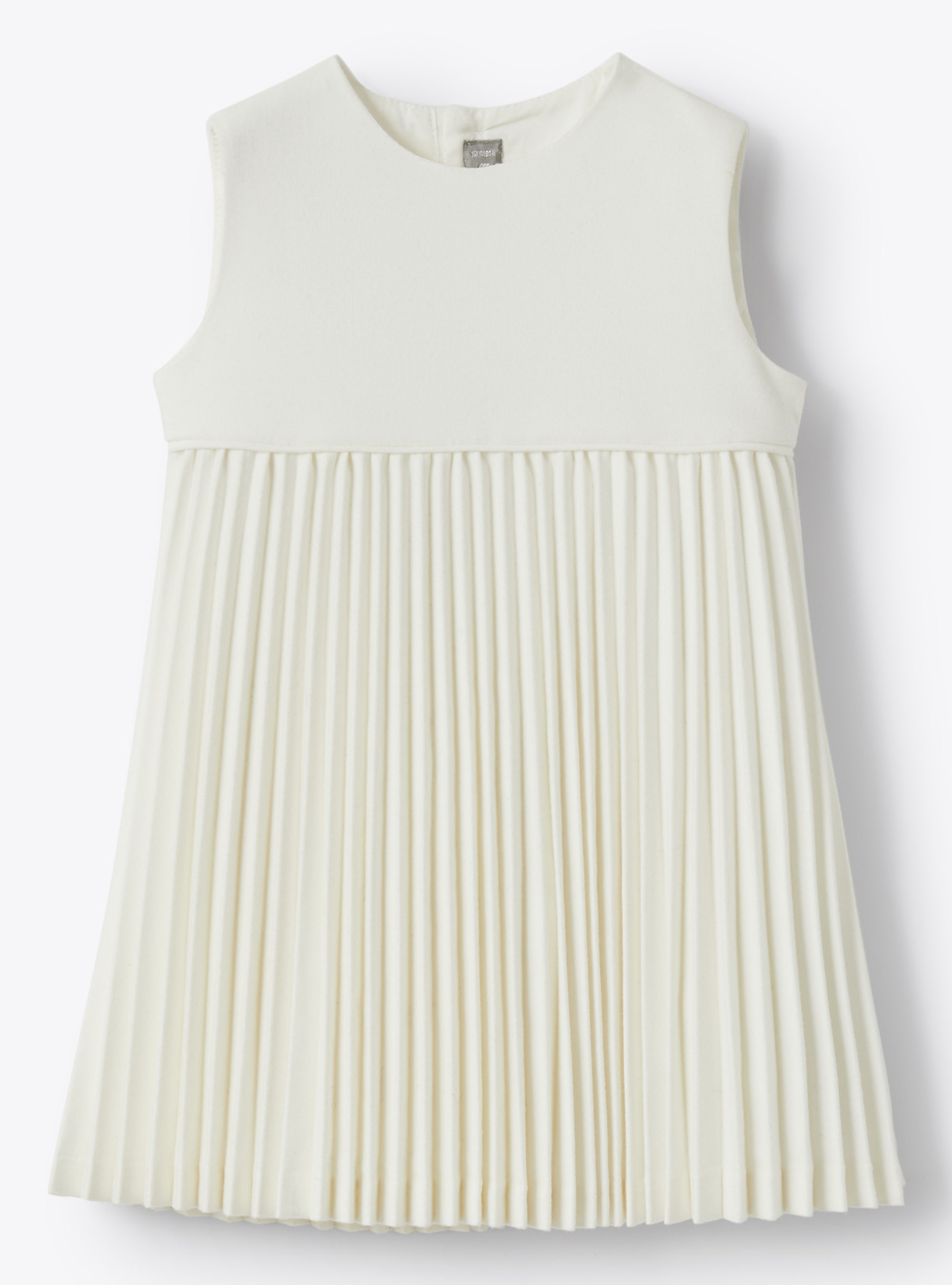 Pleated sleeveless dress - White | Il Gufo