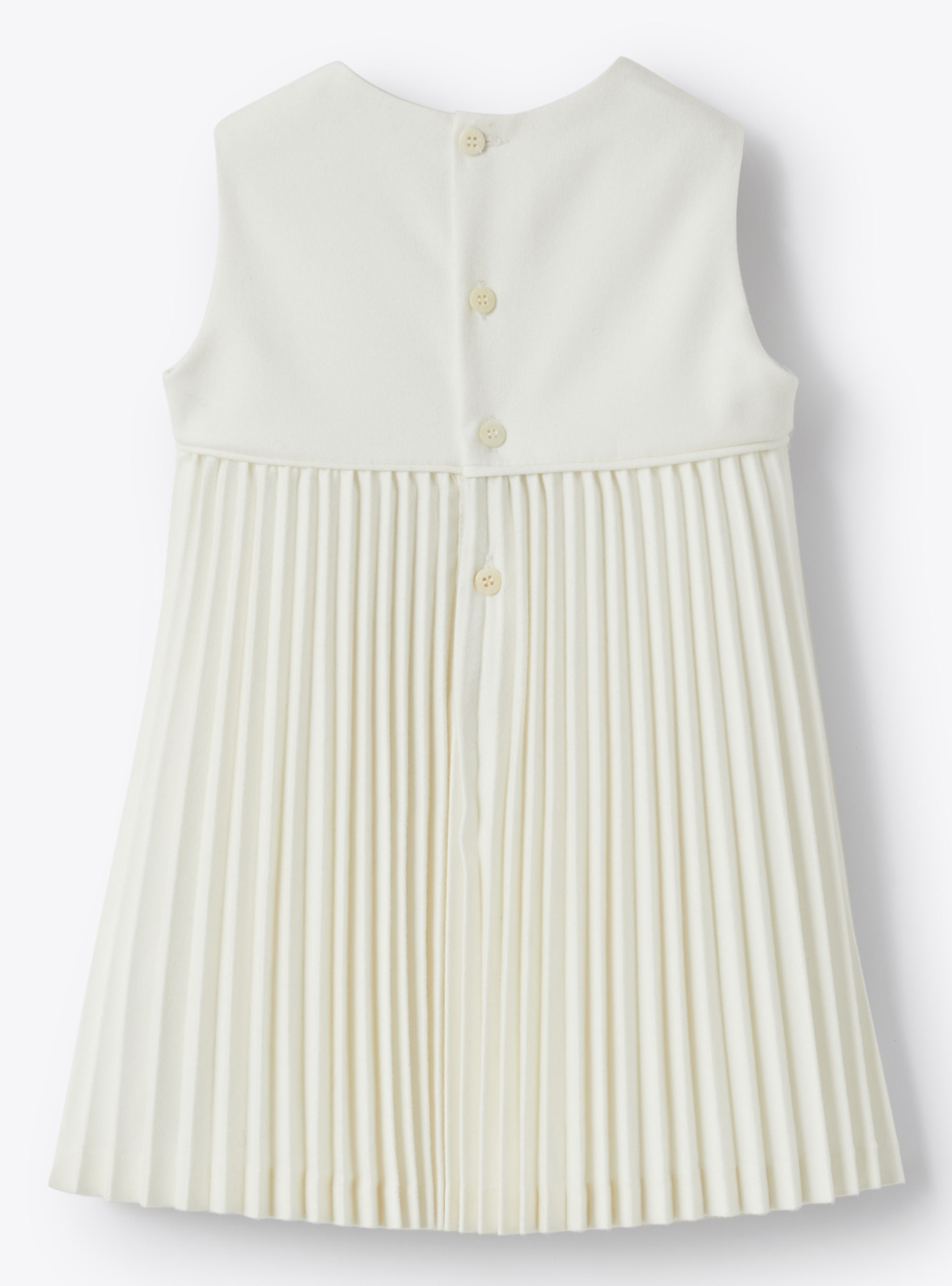 Pleated sleeveless dress - White | Il Gufo