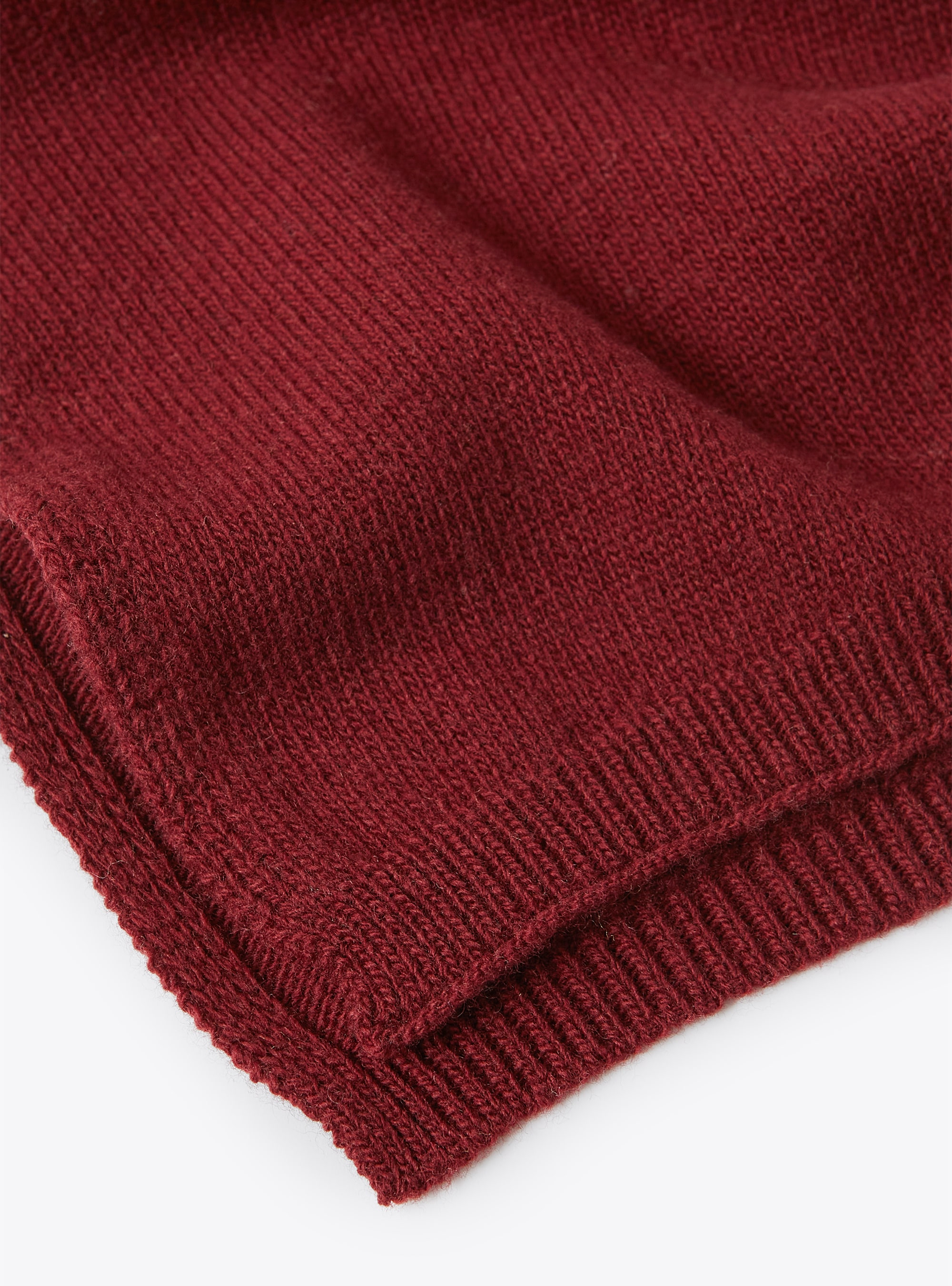 Burgundy merino wool scarf - Burgundy | Il Gufo