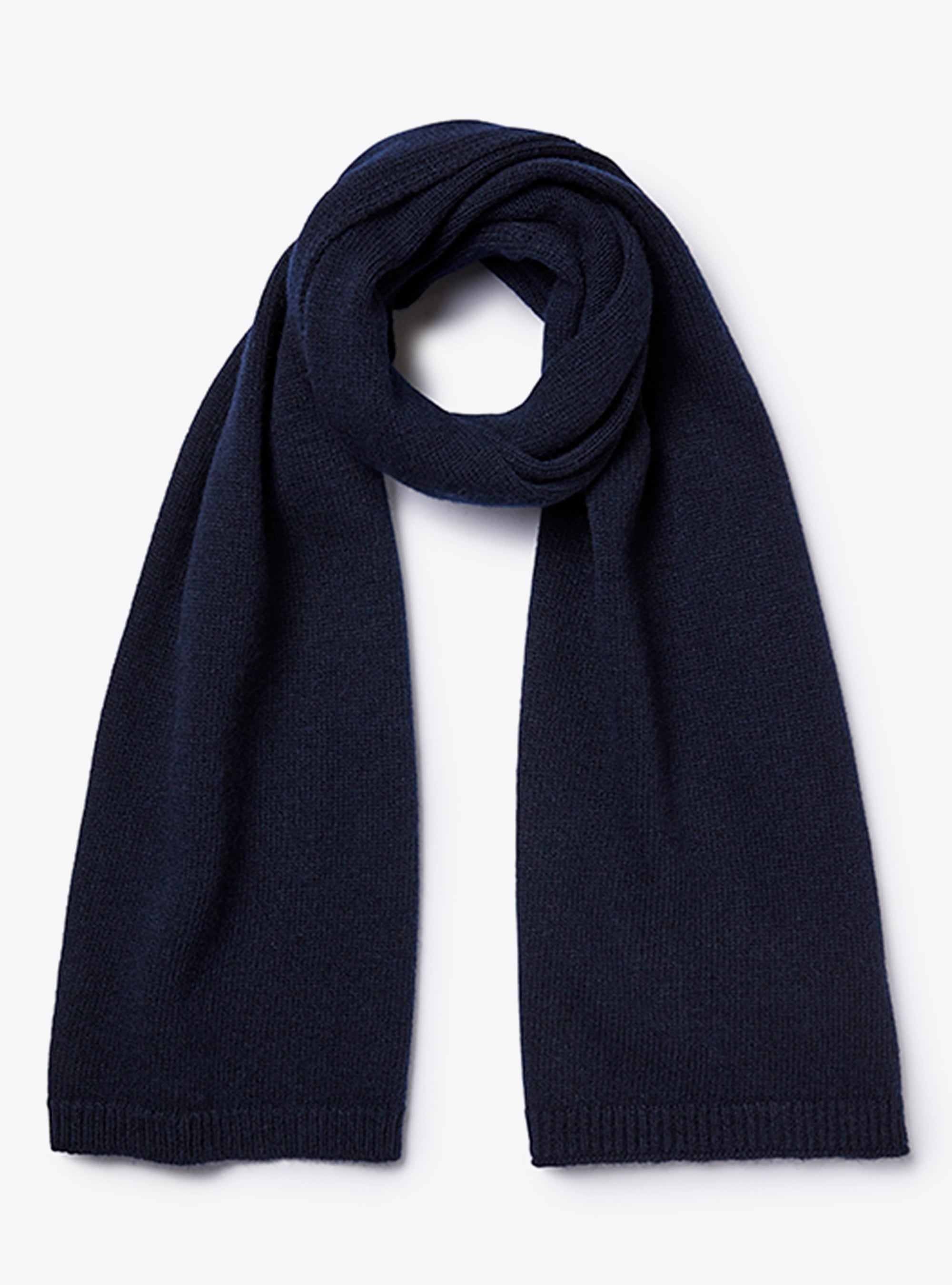 Navy merino wool scarf - Blue | Il Gufo