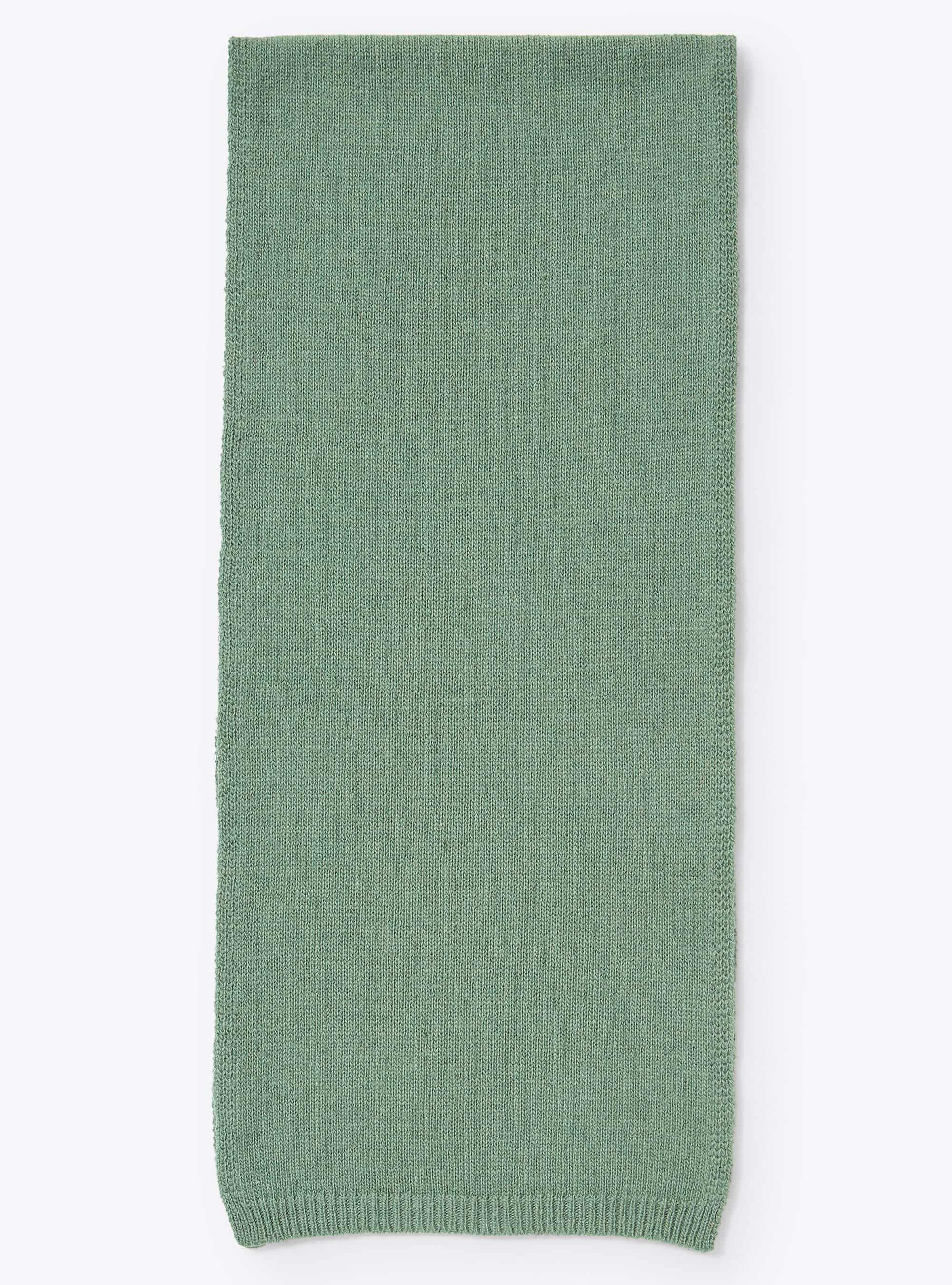Green merino wool scarf - Green | Il Gufo
