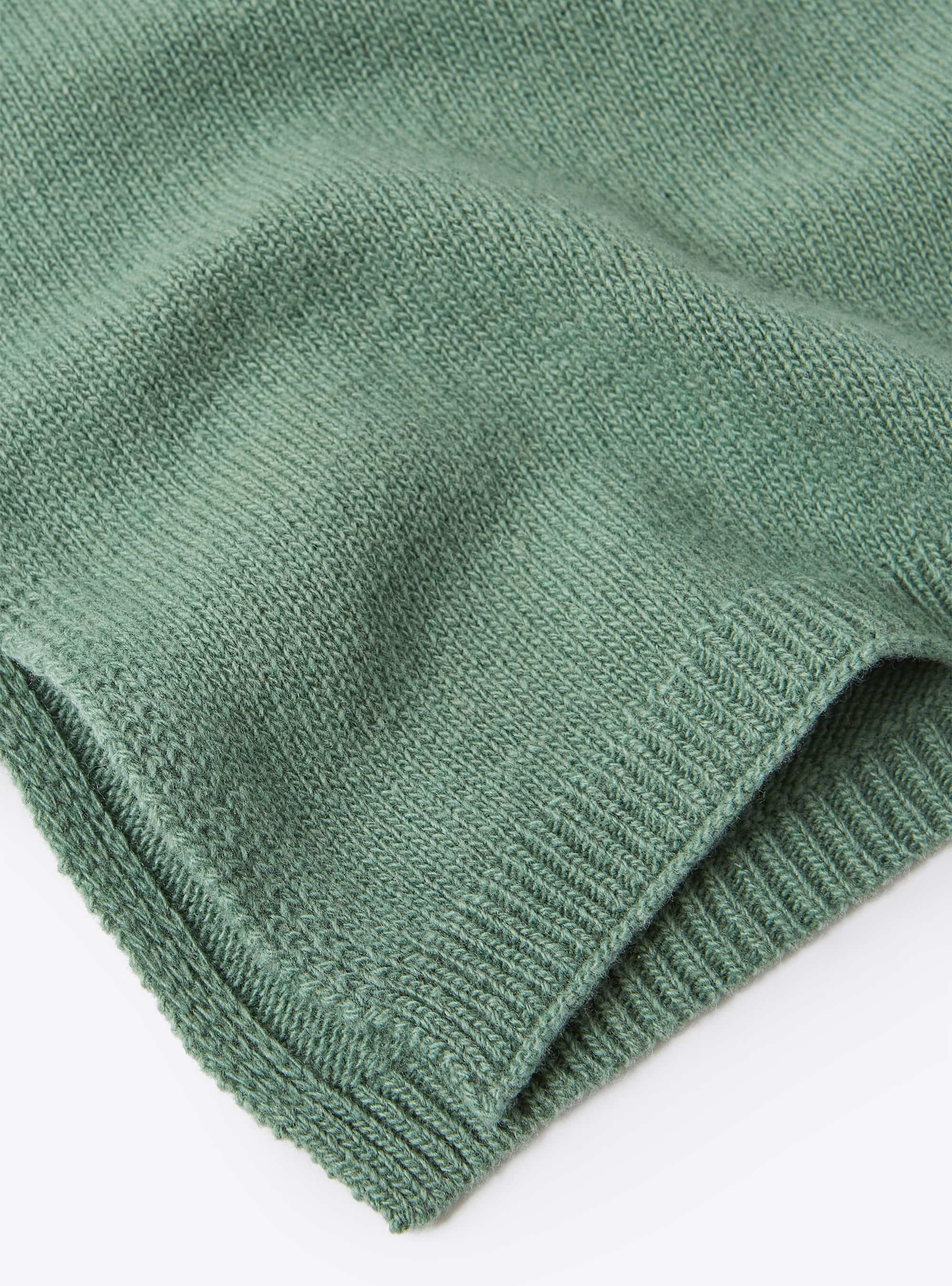 Green merino wool scarf - Green | Il Gufo