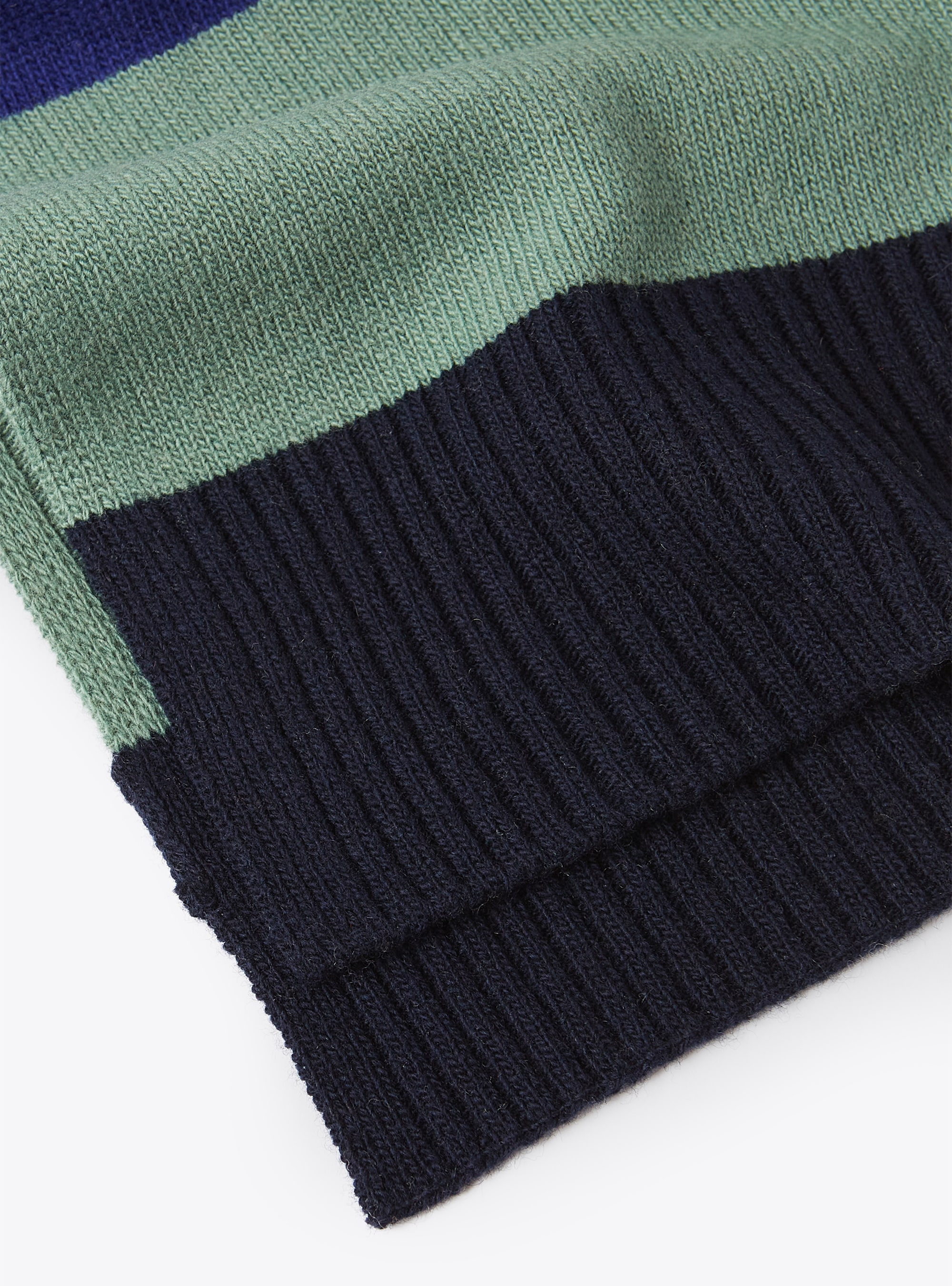 Multicolour maxi stripe wool scarf - Blue | Il Gufo