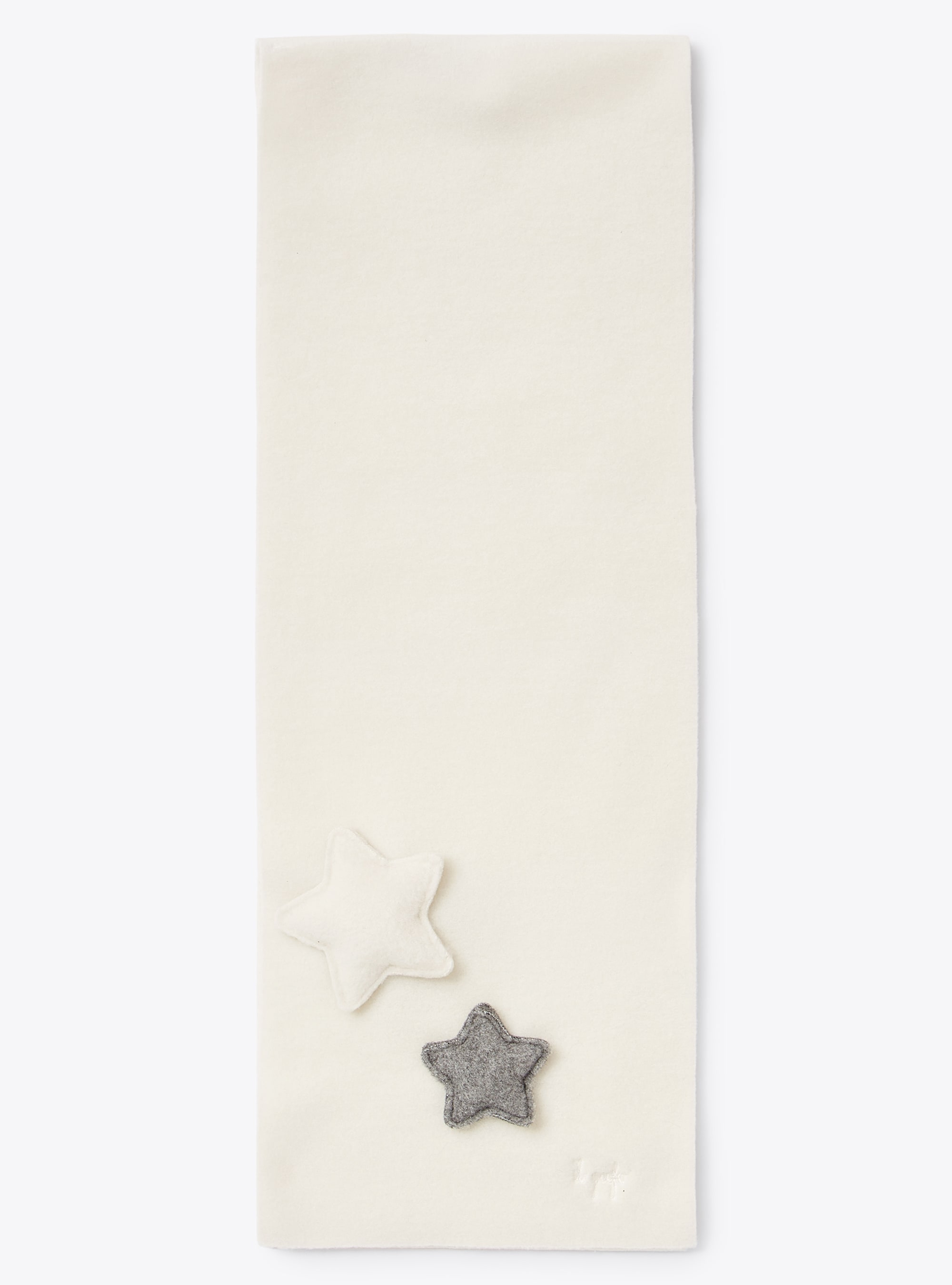 Star motif fleece scarf - Beige | Il Gufo