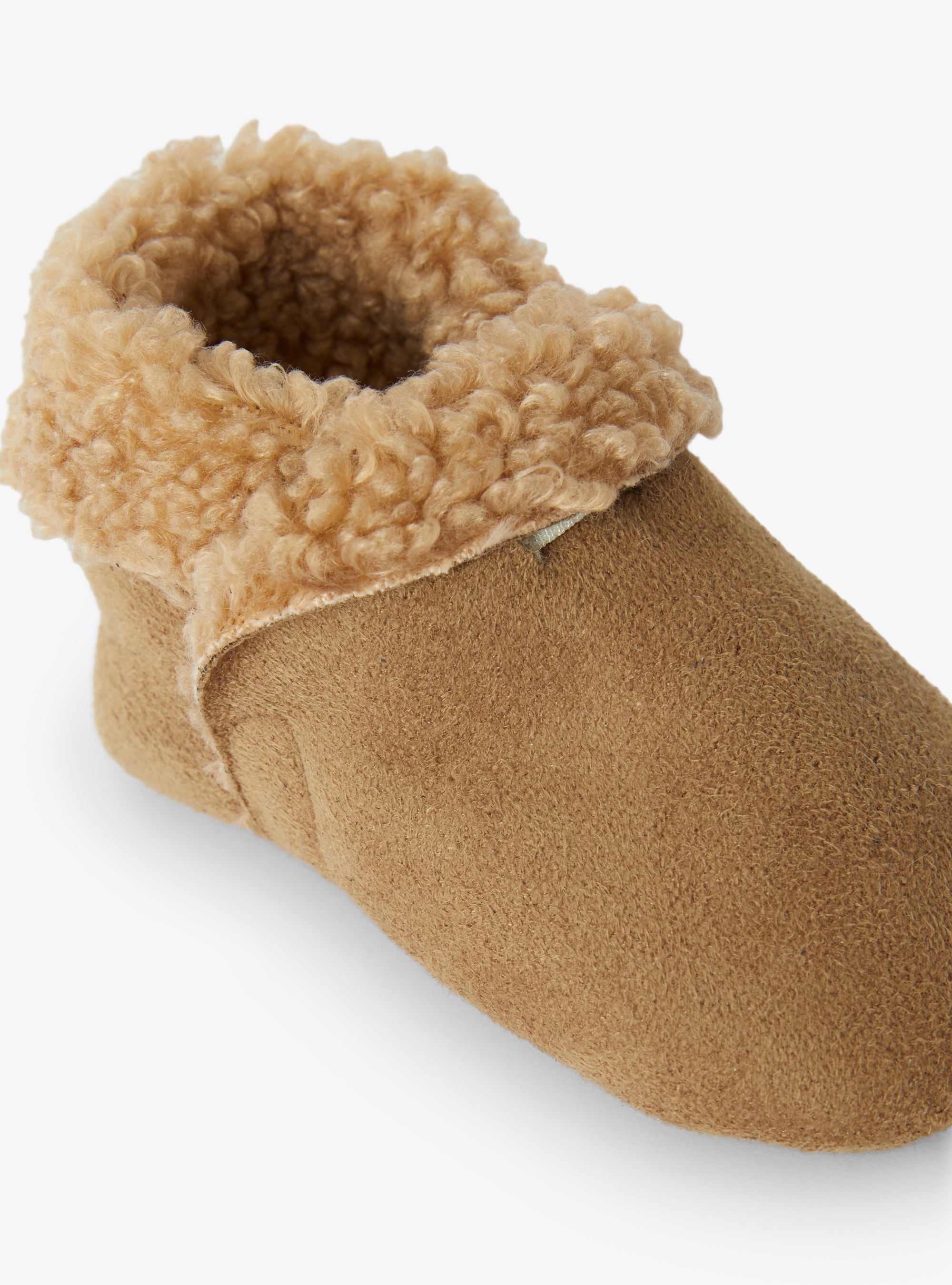 Faux shearling and teddy fleece booties - Brown | Il Gufo