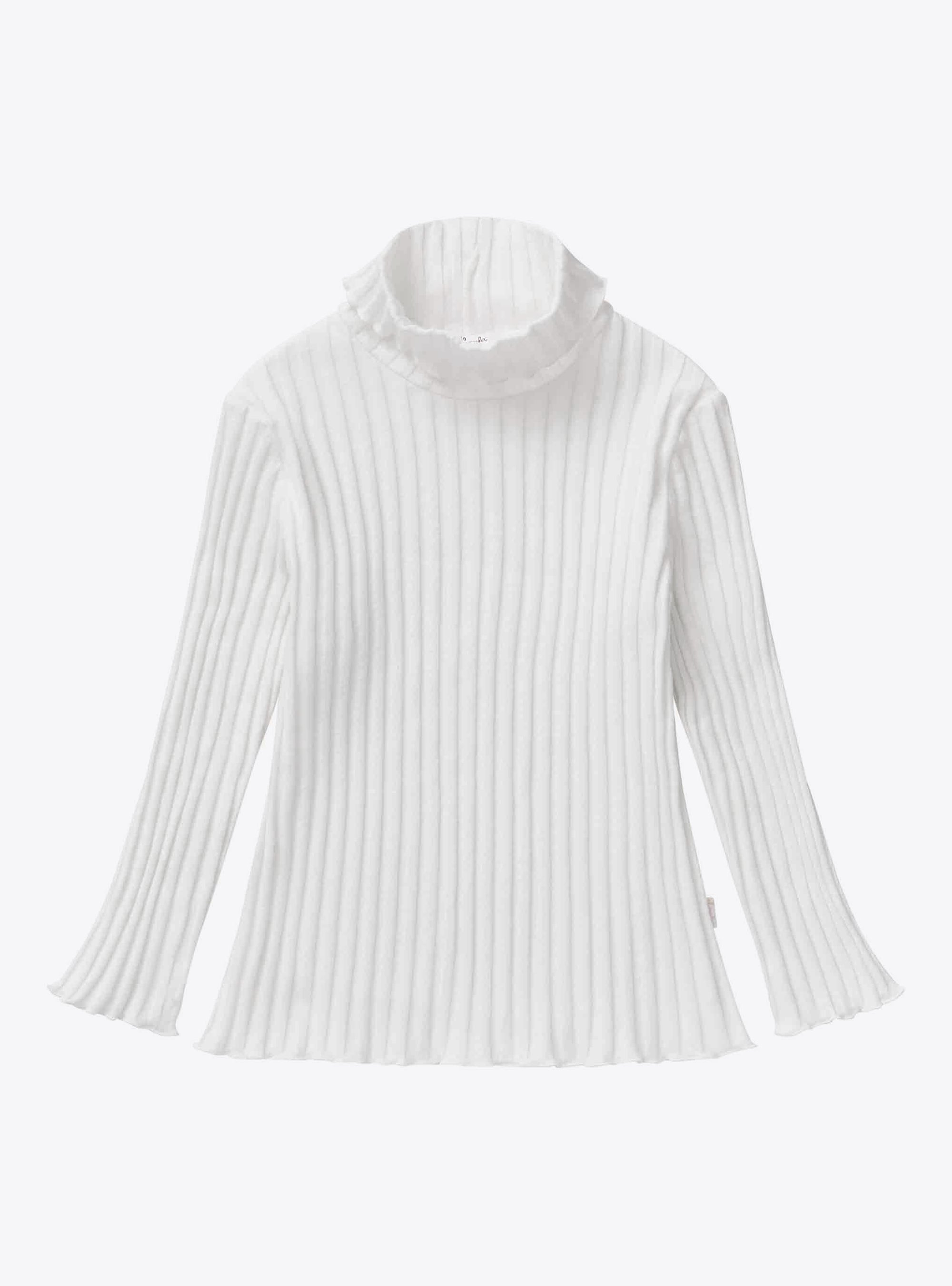 Rollkragenshirt aus weißem Jersey gerippt - T-shirts - Il Gufo