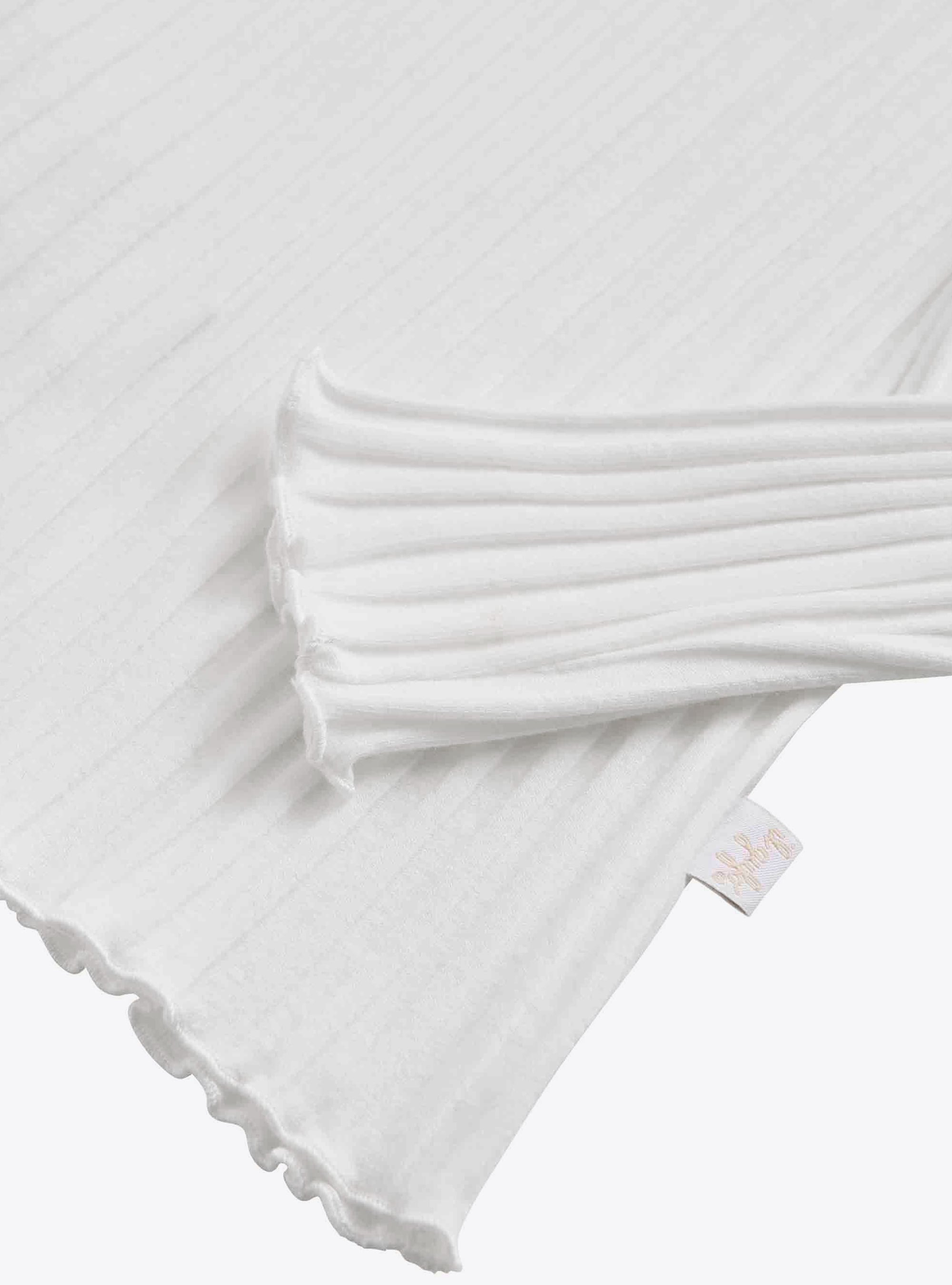 Rollkragenshirt aus weißem Jersey gerippt - Weiss | Il Gufo