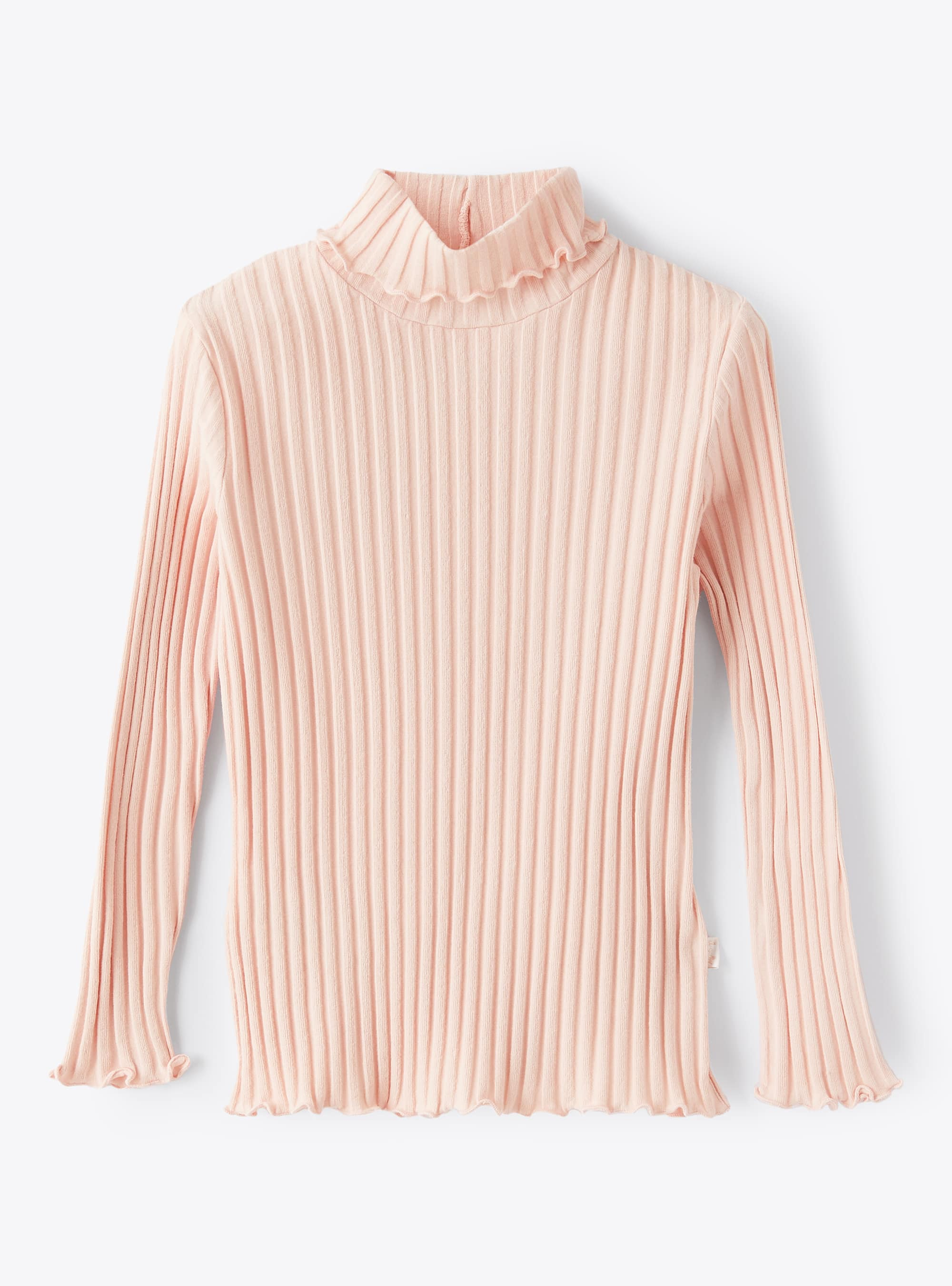 Pink ribbed jersey turtleneck - Pink | Il Gufo