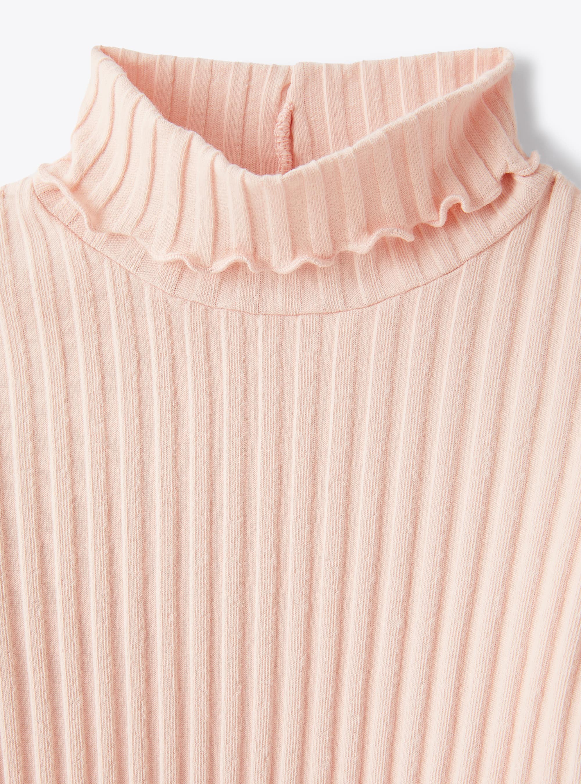 Pink ribbed jersey turtleneck - Pink | Il Gufo