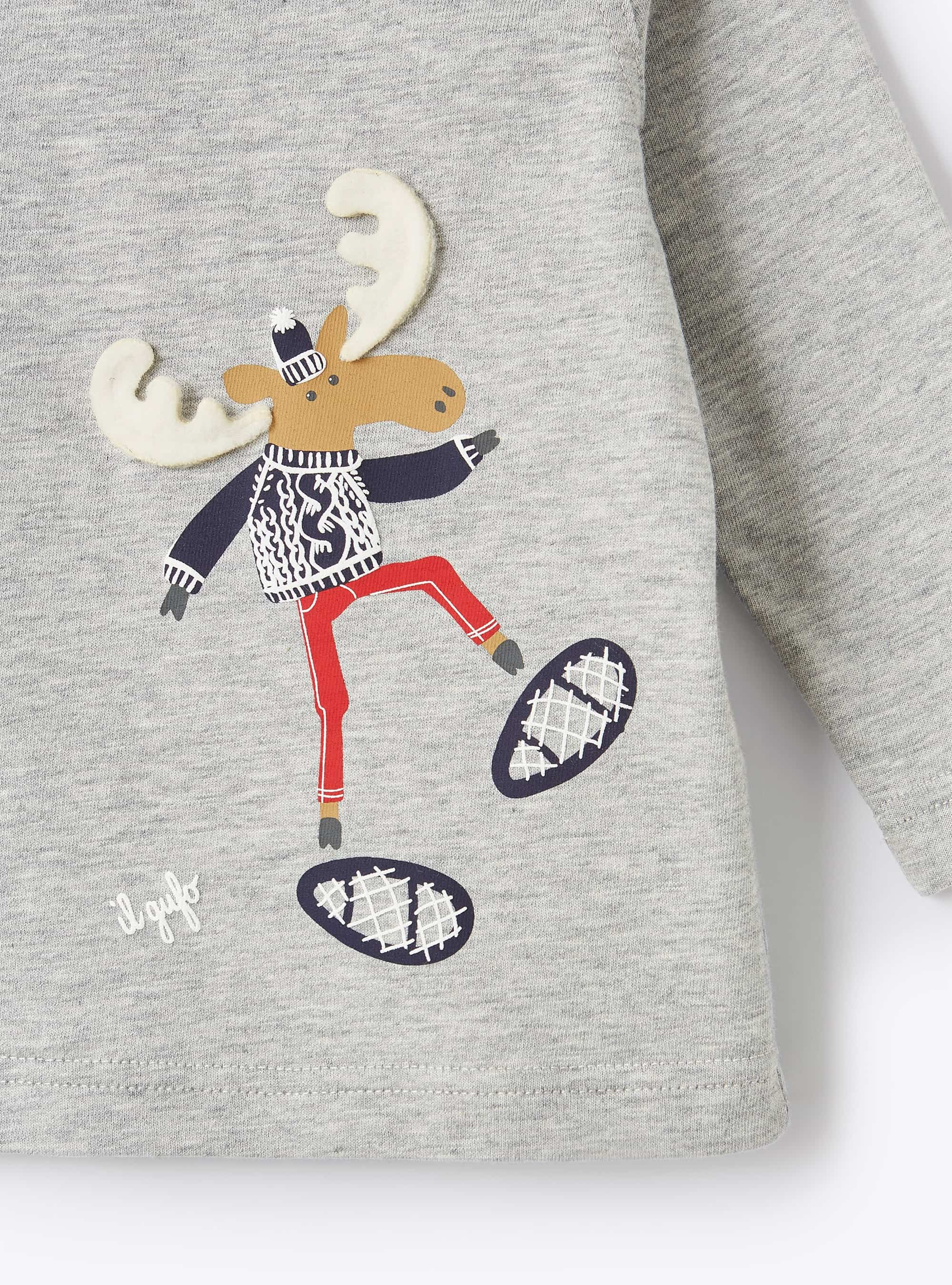 Reindeer grey jersey top - Grey | Il Gufo