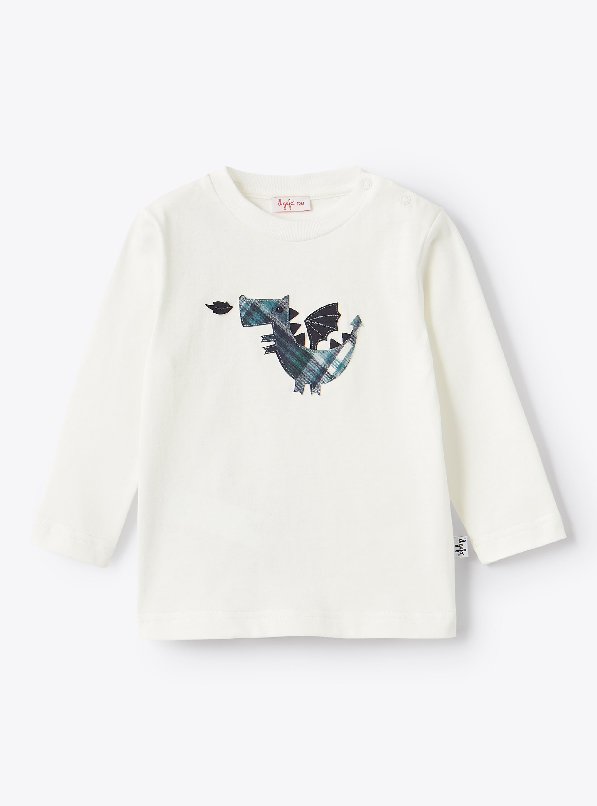 Baby dragon white jersey T-shirt - T-shirts - Il Gufo