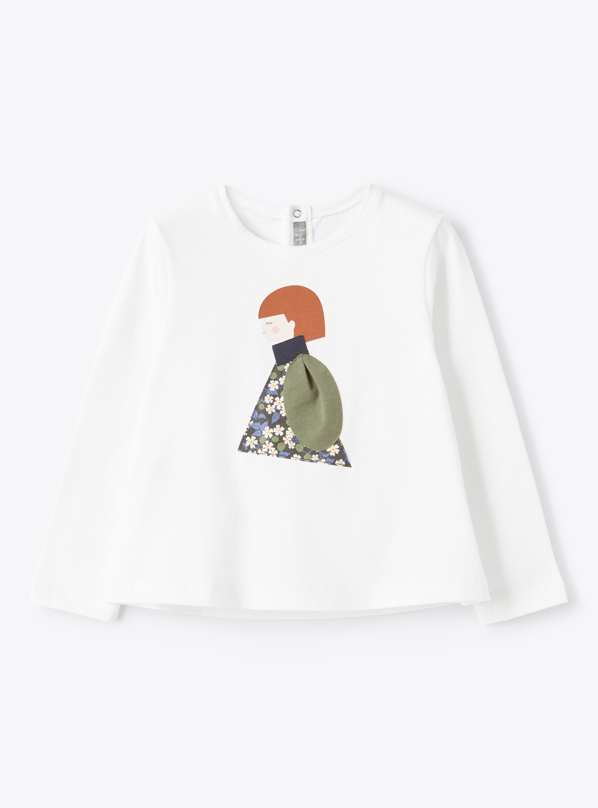 T-shirt with girl print and details - T-shirts - Il Gufo