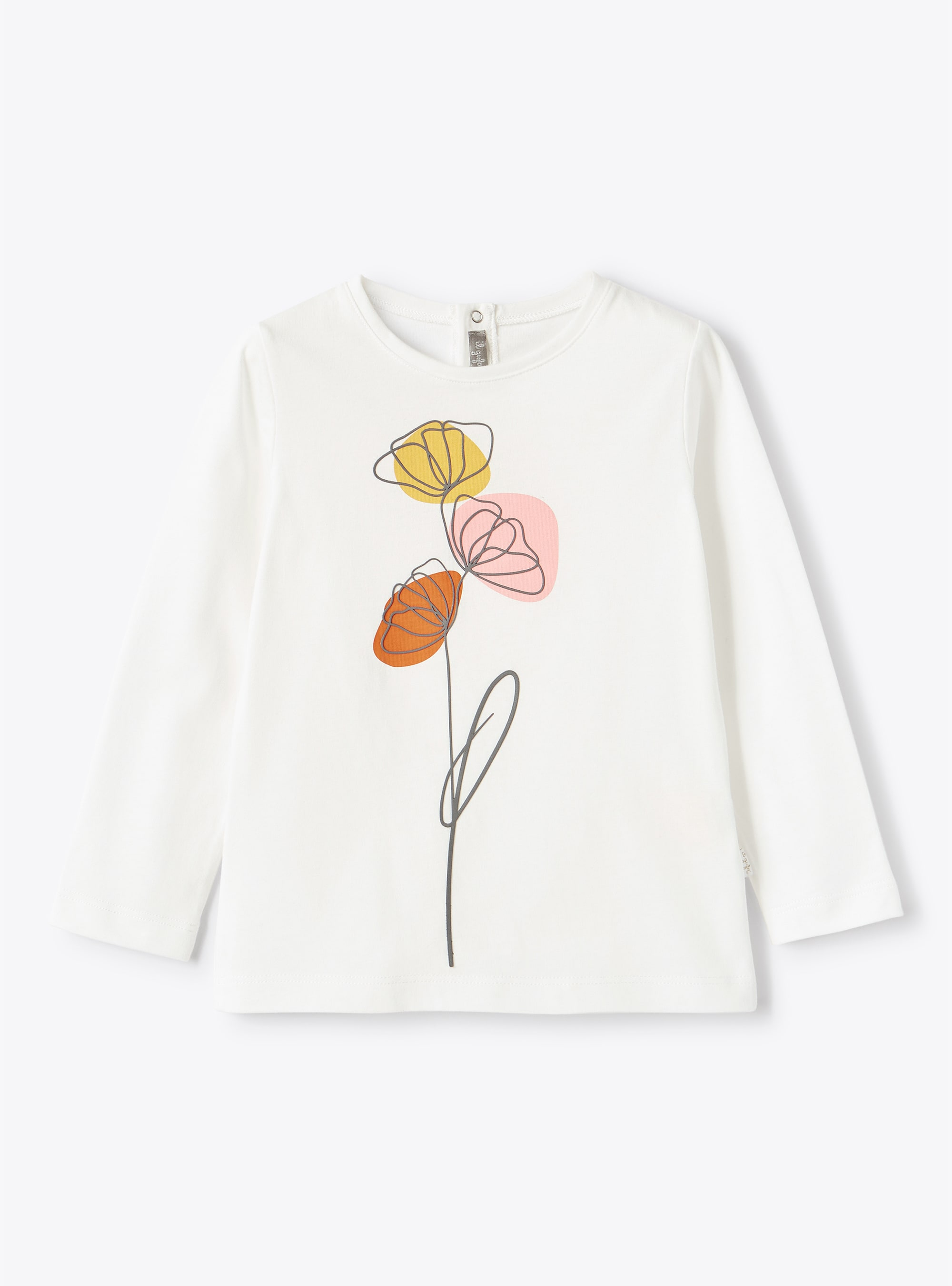 Flower print with rubberised details T-shirt - White | Il Gufo