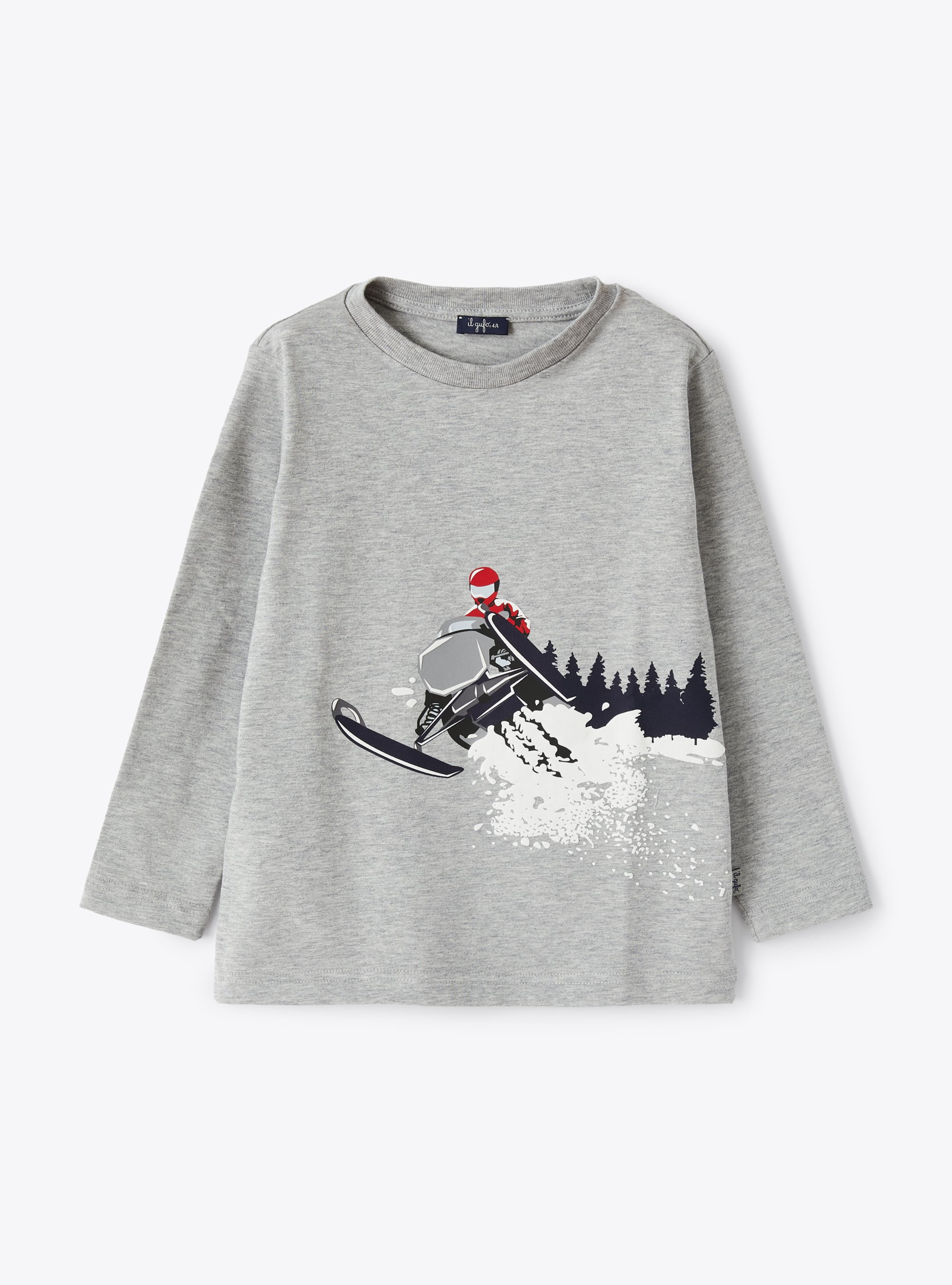Snowmobile print grey T-shirt - Grey | Il Gufo