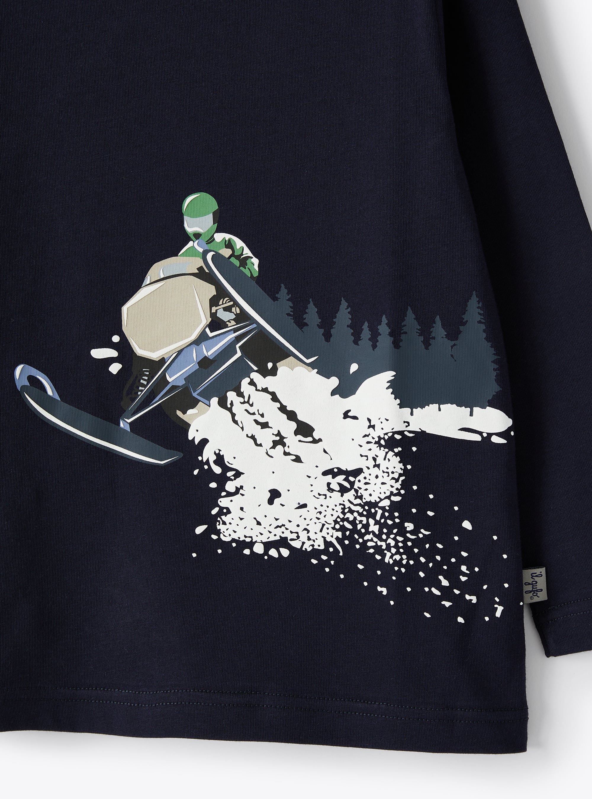 Snowmobile print navy T-shirt - Blue | Il Gufo