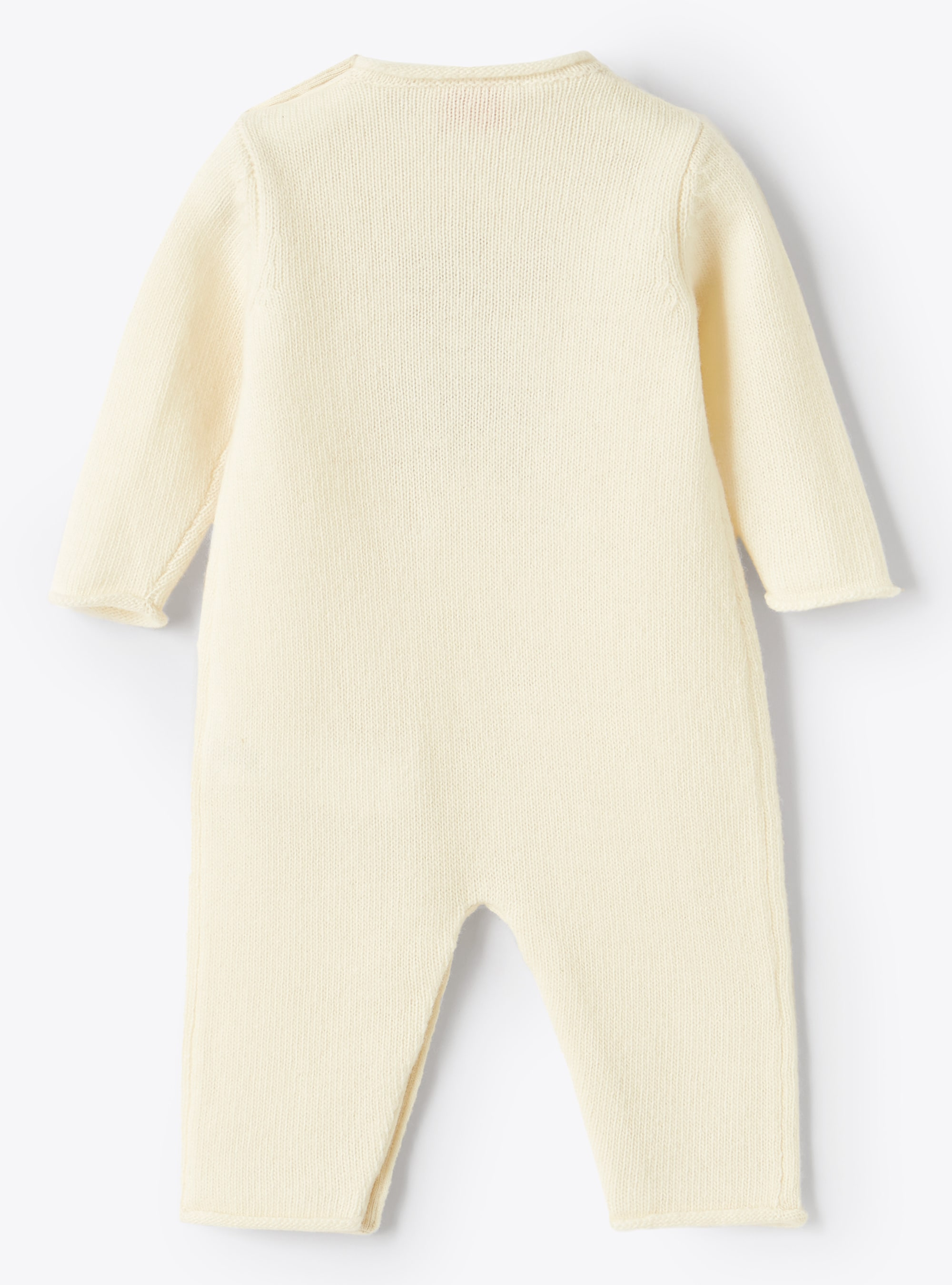White wool playsuit with teddy bear - White | Il Gufo